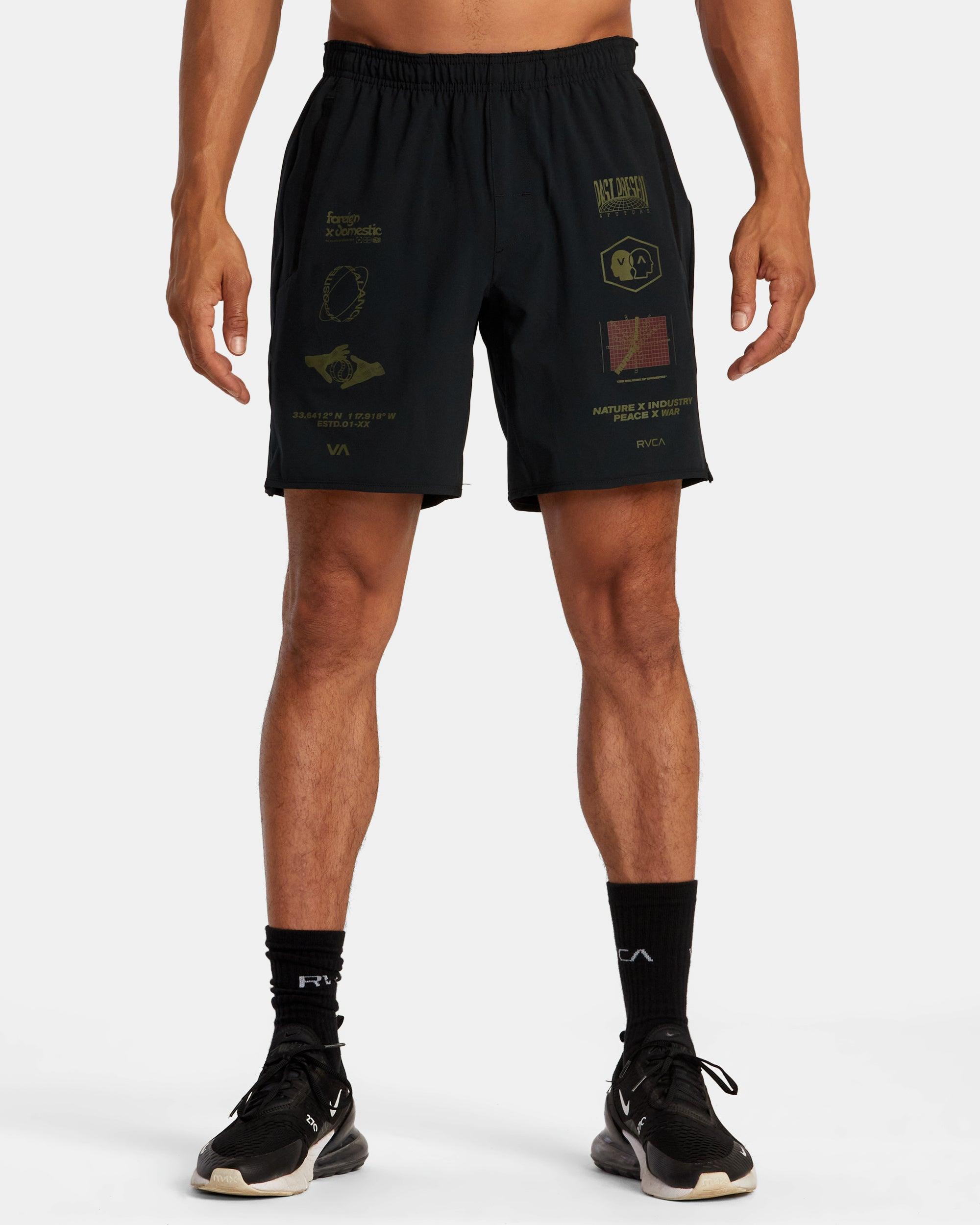 Yogger Stretch 17" Athletic Shorts - Black Multi Product Image