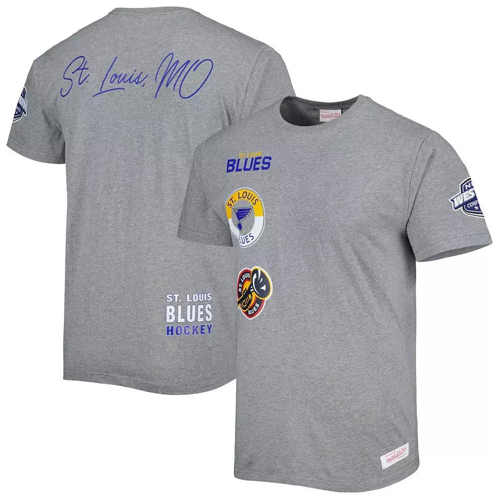 Men's Mitchell & Ness Heather Gray St. Louis Blues City Collection T-Shirt, Size: Large, Grey Product Image