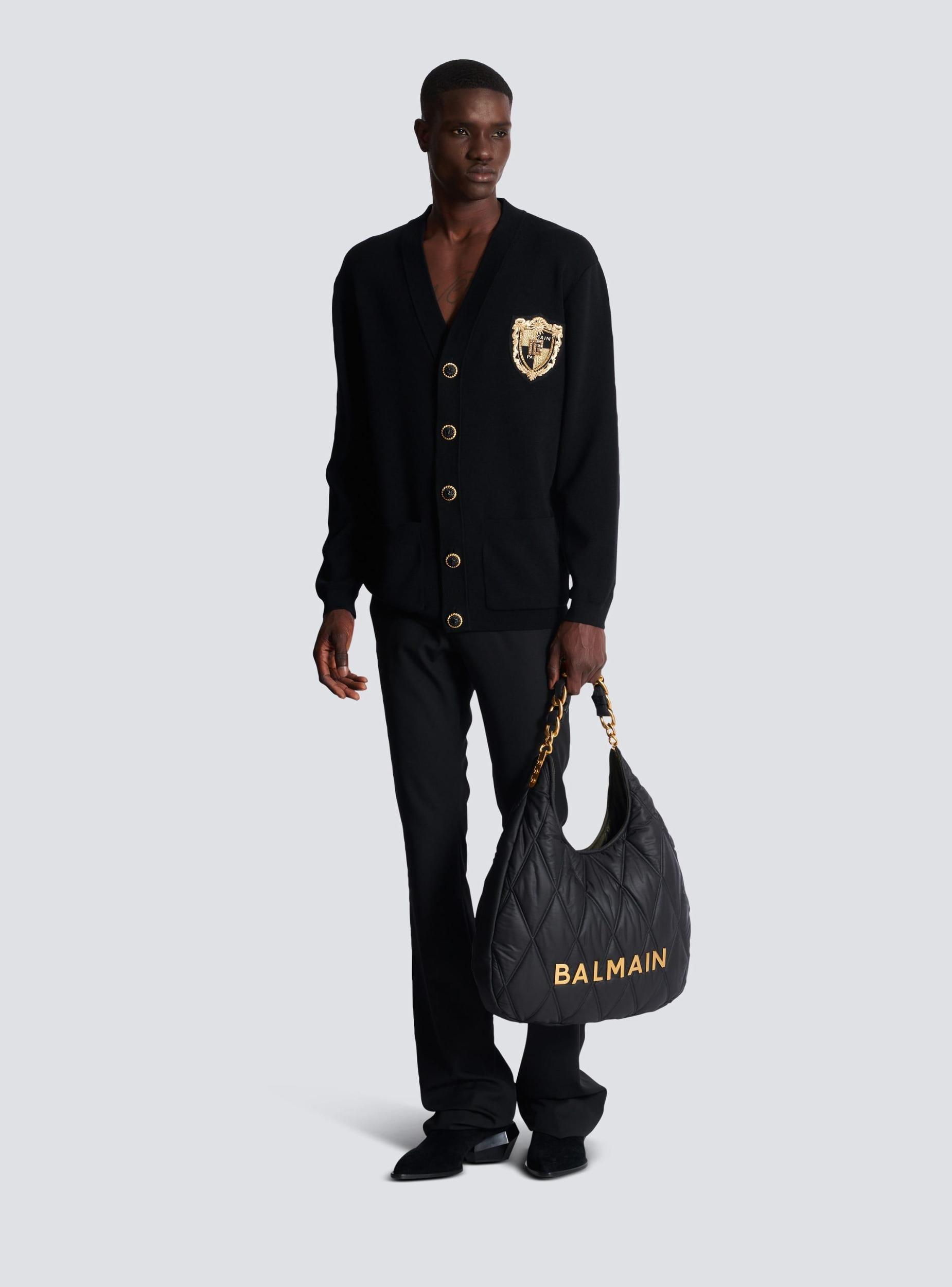 Knit cardigan with embroidered patch Product Image