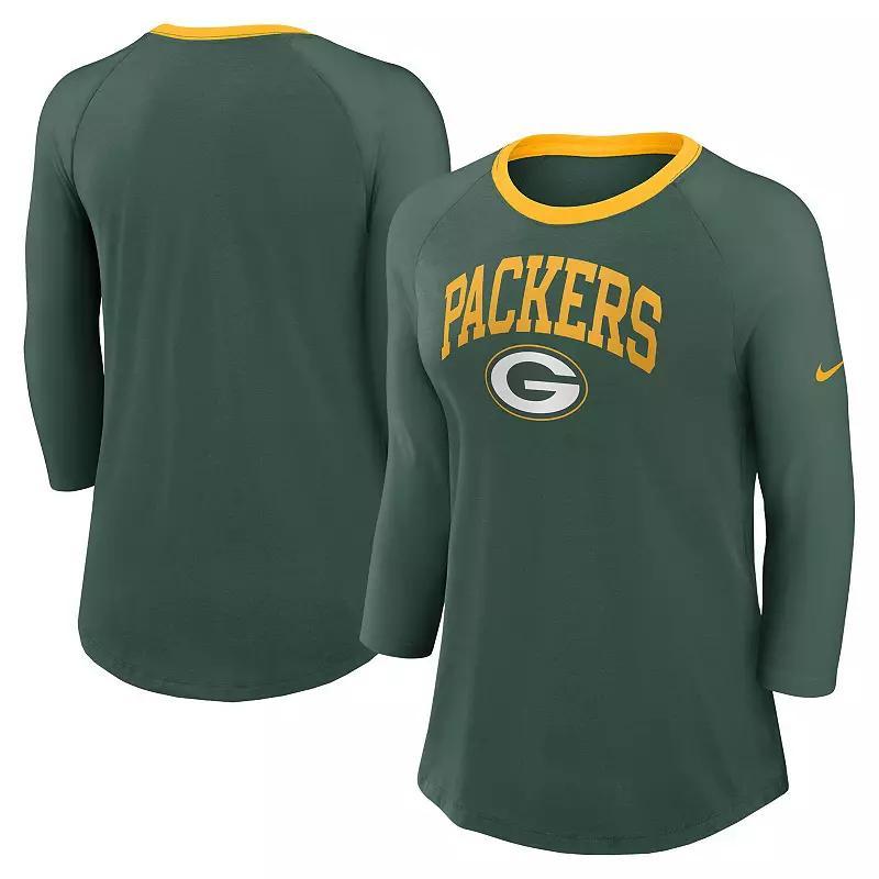 Women's Nike Royal New York Giants Raglan 3/4 Sleeve T-Shirt, Size: XS, Blue Product Image