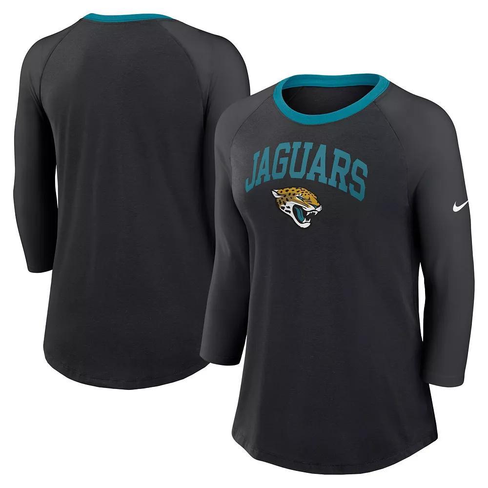 Women's Nike Royal New York Giants Raglan 3/4 Sleeve T-Shirt, Size: XS, Blue Product Image