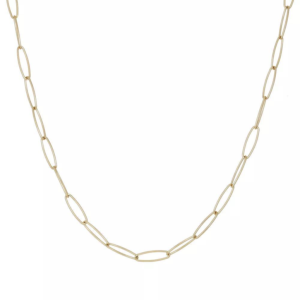 Men's LYNX Gold-Tone Ion-Plated Stainless Steel Paperclip Chain Necklace, Size: 24", Gold Tone Product Image