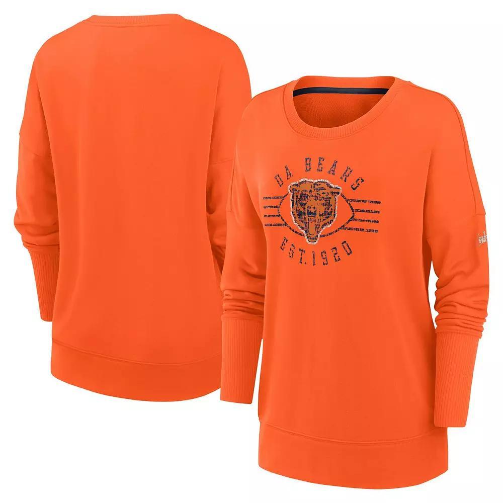 Women's Nike Orange Chicago Bears Rewind Playback Icon Performance Pullover Sweatshirt, Size: Medium Product Image