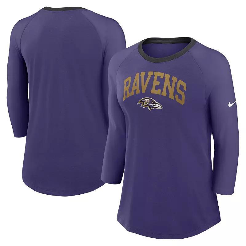 Women's Nike Royal Buffalo Bills Raglan 3/4 Sleeve T-Shirt, Size: XL, Blue Product Image