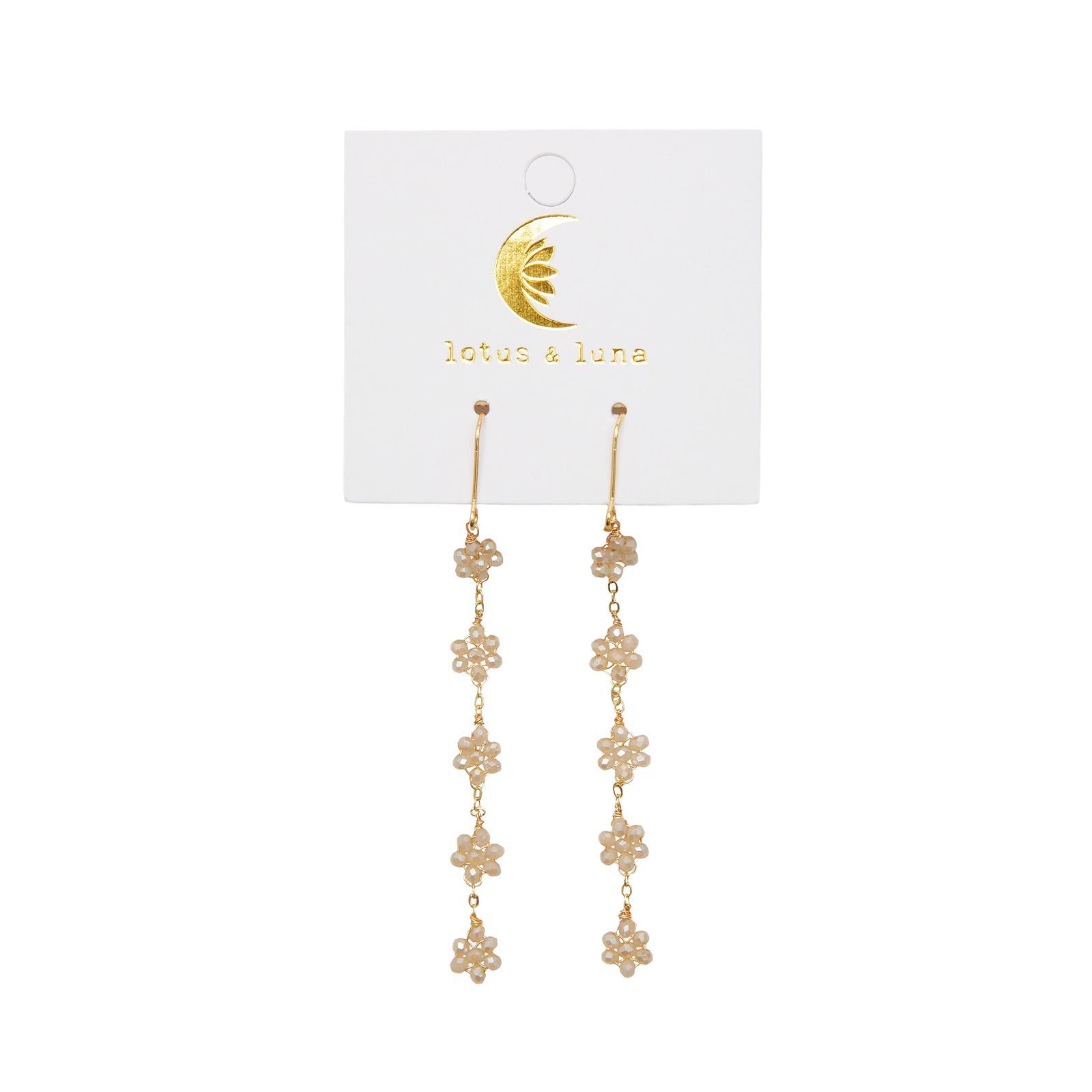 Cream Flower Dangle Earrings Product Image