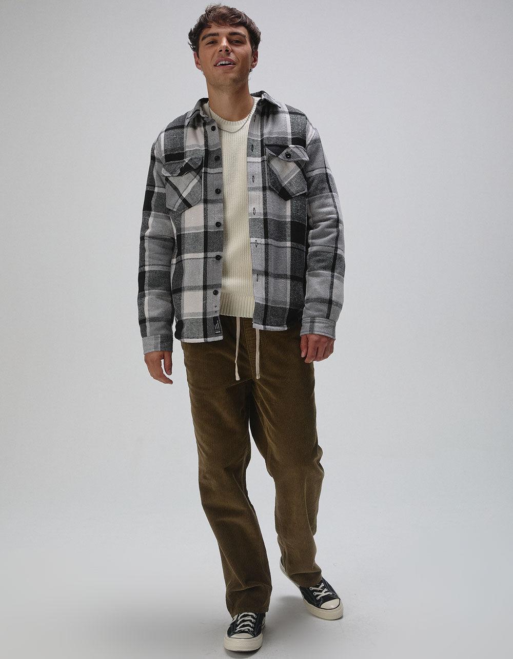 RSQ Mens Plaid Sherpa Jacket - BLK/WHT Product Image