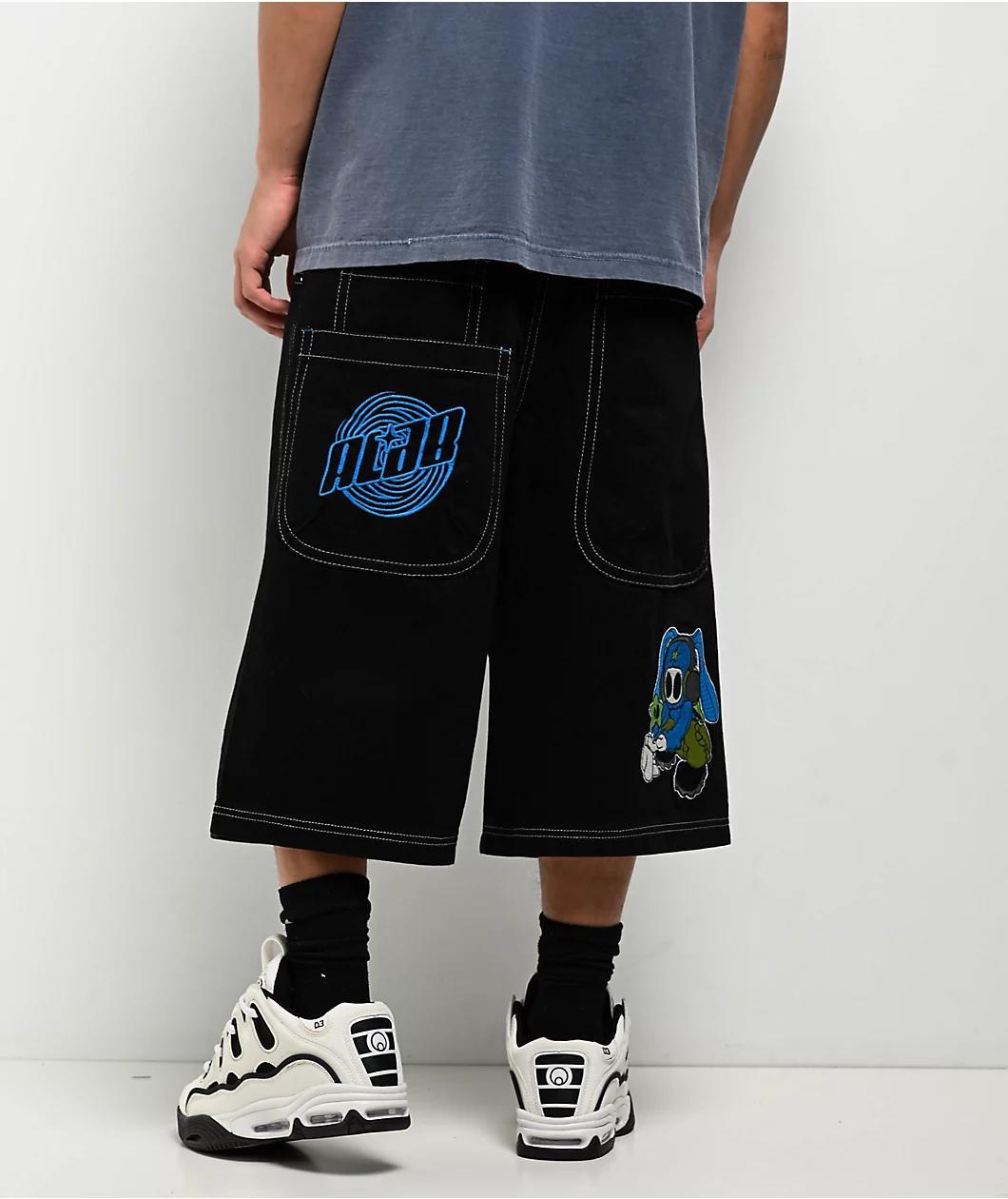 Empyre Ultra Wide Dark Blue Skate Jean Shorts Product Image
