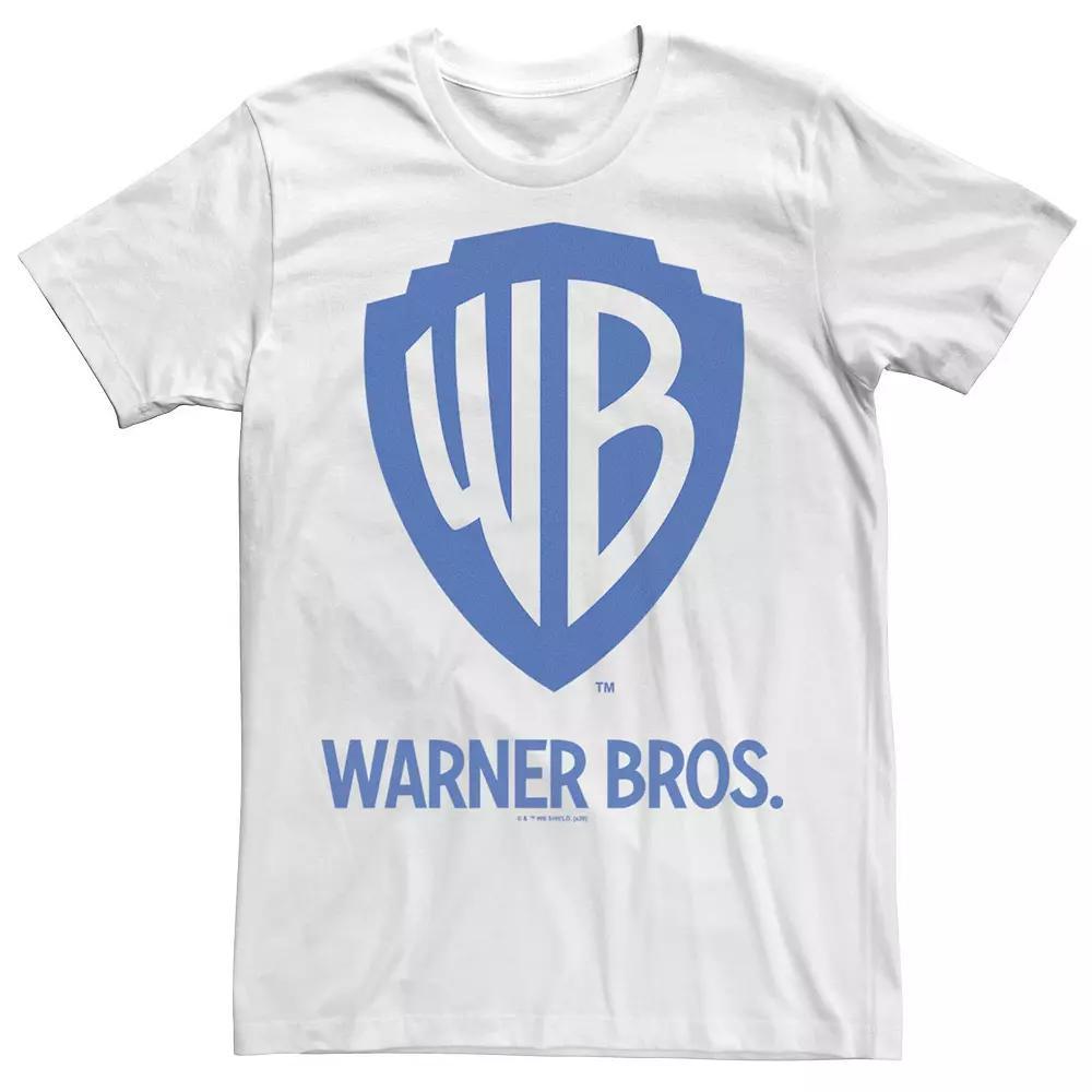 Men's Warner Bros. Blue Logo Tee, Size: Medium, White Product Image