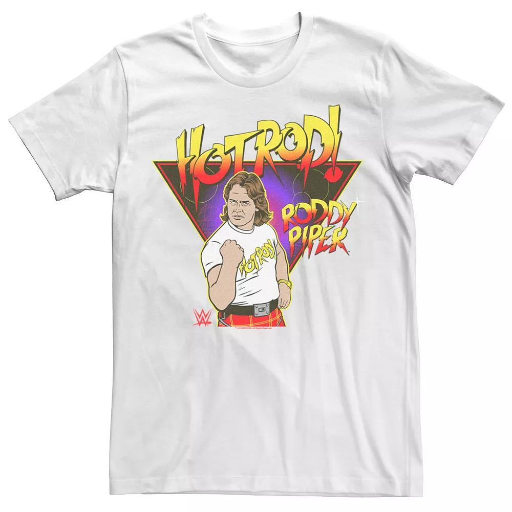 Big & Tall WWE Retro Neon Hot Rod Rody Piper Graphic Tee, Men's, Size: 3XL Tall, White Product Image