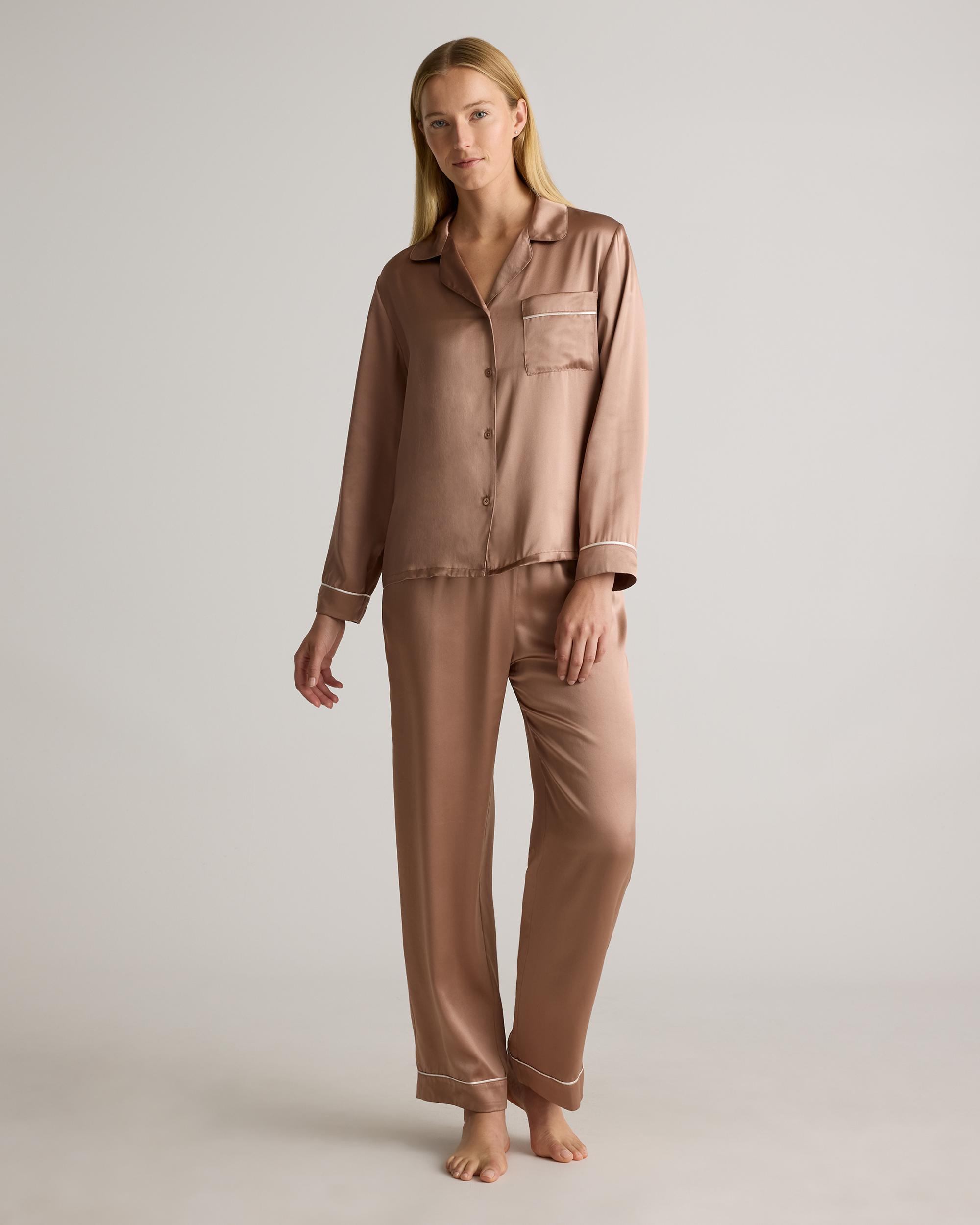 Quince | Women's Satin Pajama Long Sleeve Top Mulberry Silk Product Image
