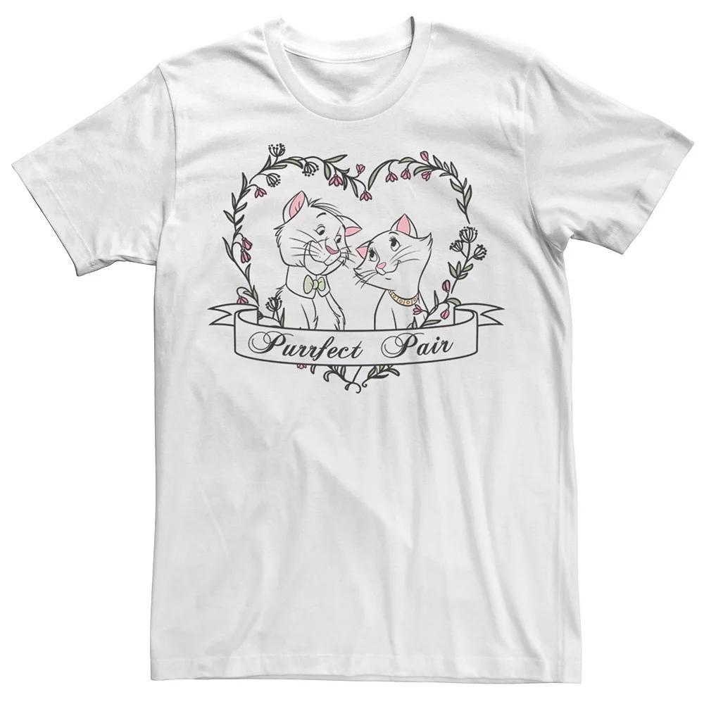 Big & Tall Disney The Aristocats Duchess & Thomas Purrfect Pair Tee, Men's, Size: 4XL, White Product Image