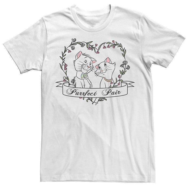 Big & Tall Disney The Aristocats Duchess & Thomas Purrfect Pair Tee, Men's, Size: 4XL, White Product Image