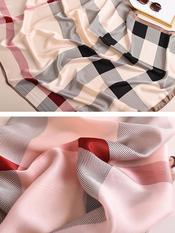 Chic Plaid Silk Imitation Shawl&Scarf Product Image