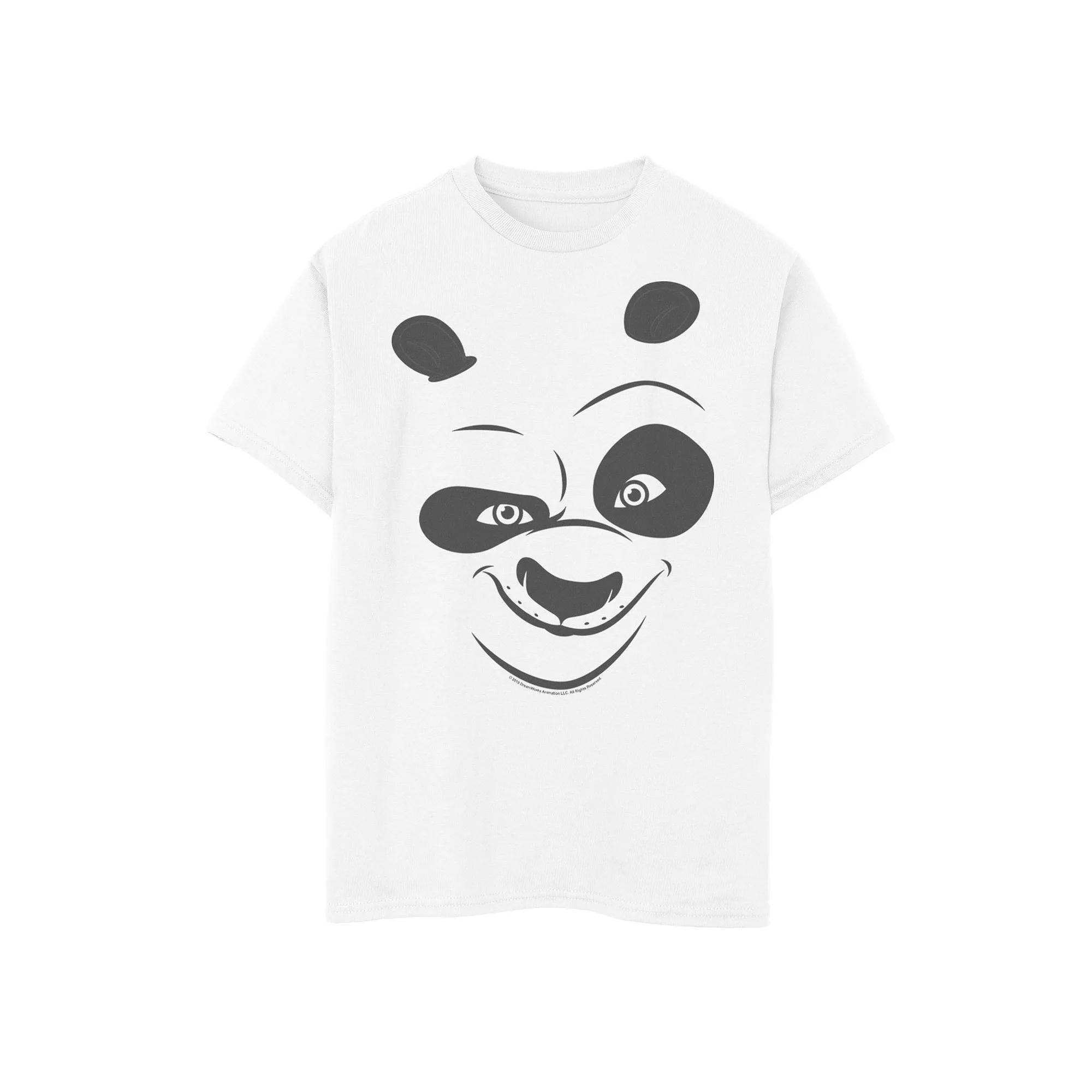 Men's Kung Fu Panda Po Face Costume Tee, Size: Small, White Product Image