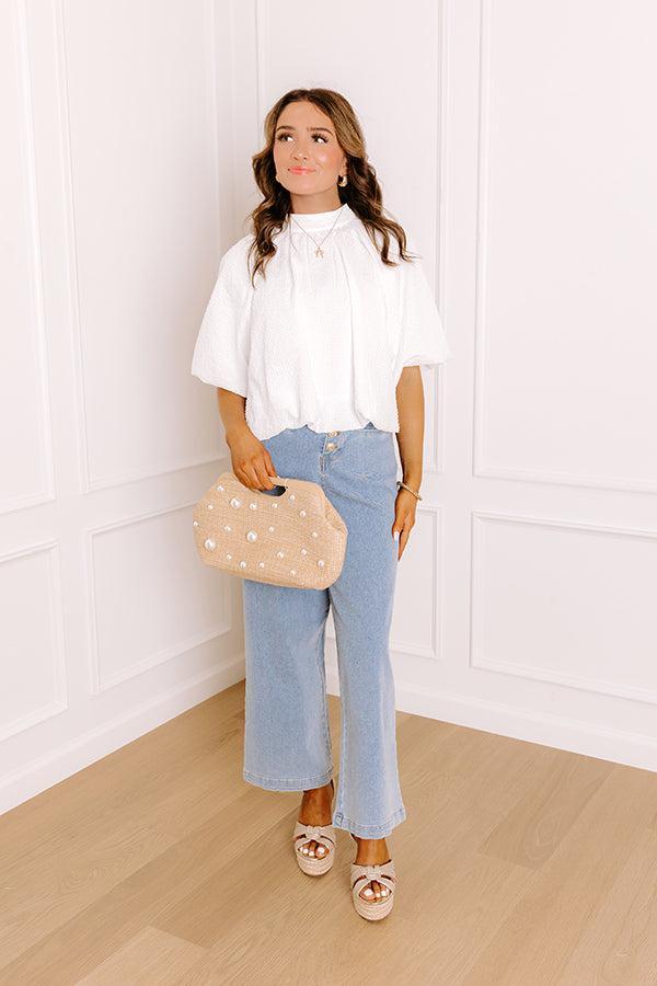 Patio Brunch Gingham Top in White Product Image