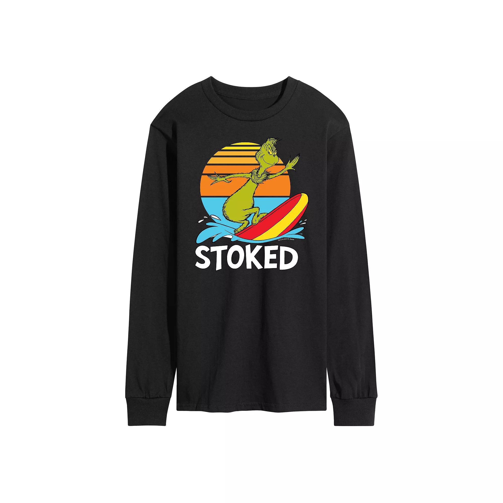 Mens Dr. Seuss The Grinch Stoked Long Sleeve Graphic Tee Product Image