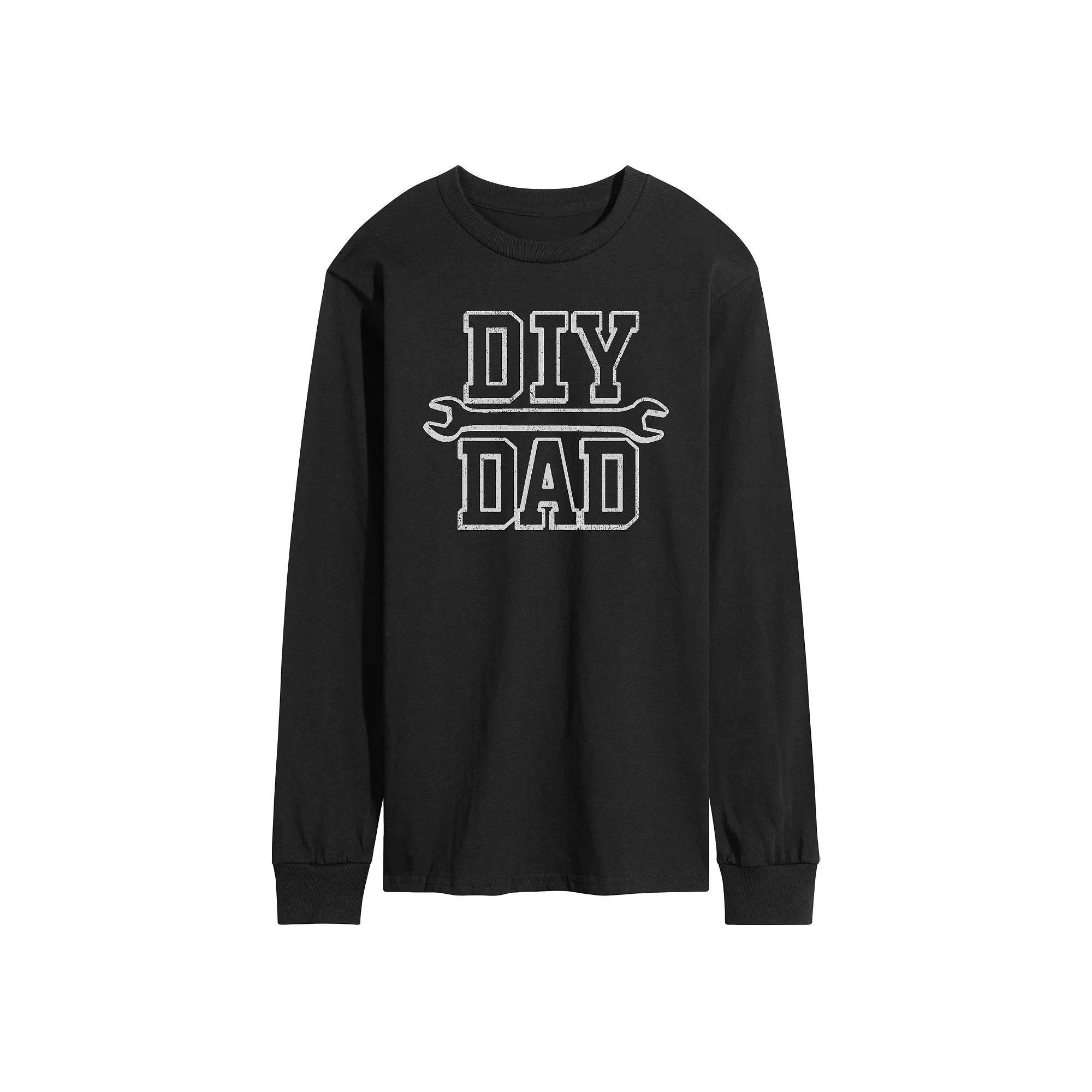 Mens DIY Dad Long Sleeve Graphic Tee Heather Grey Product Image