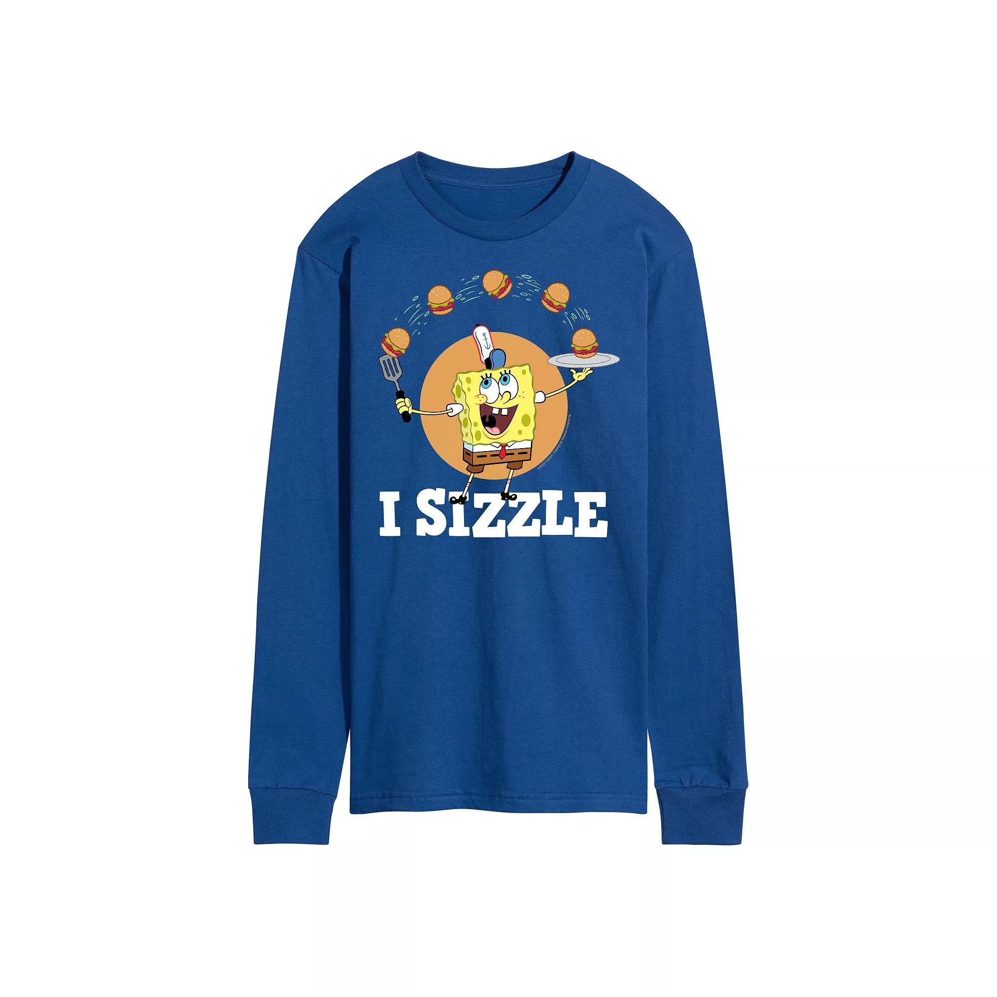 Mens SpongeBob Squarepants Sizze Long Sleeve Graphic Tee Product Image
