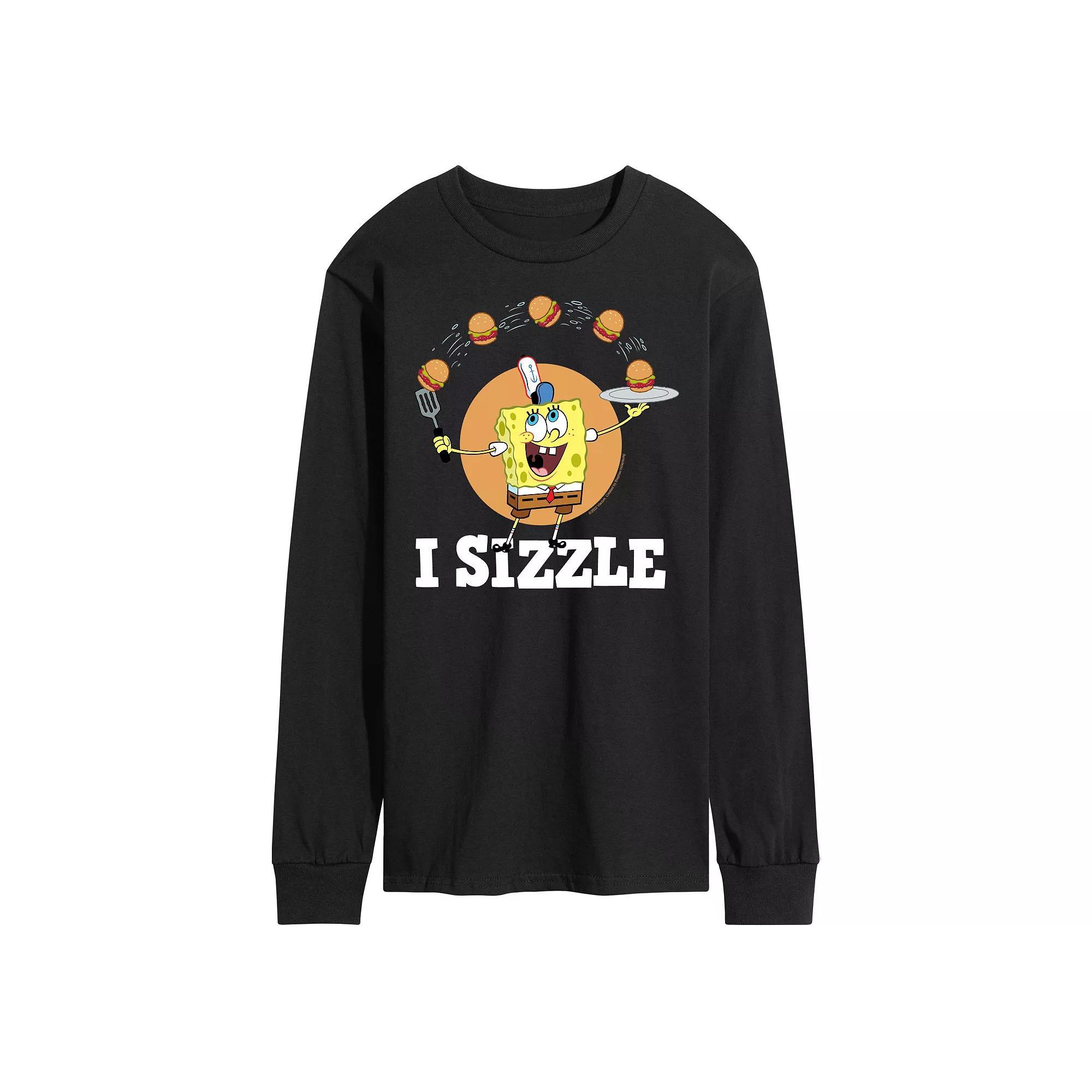 Mens SpongeBob Squarepants Sizze Long Sleeve Graphic Tee Product Image
