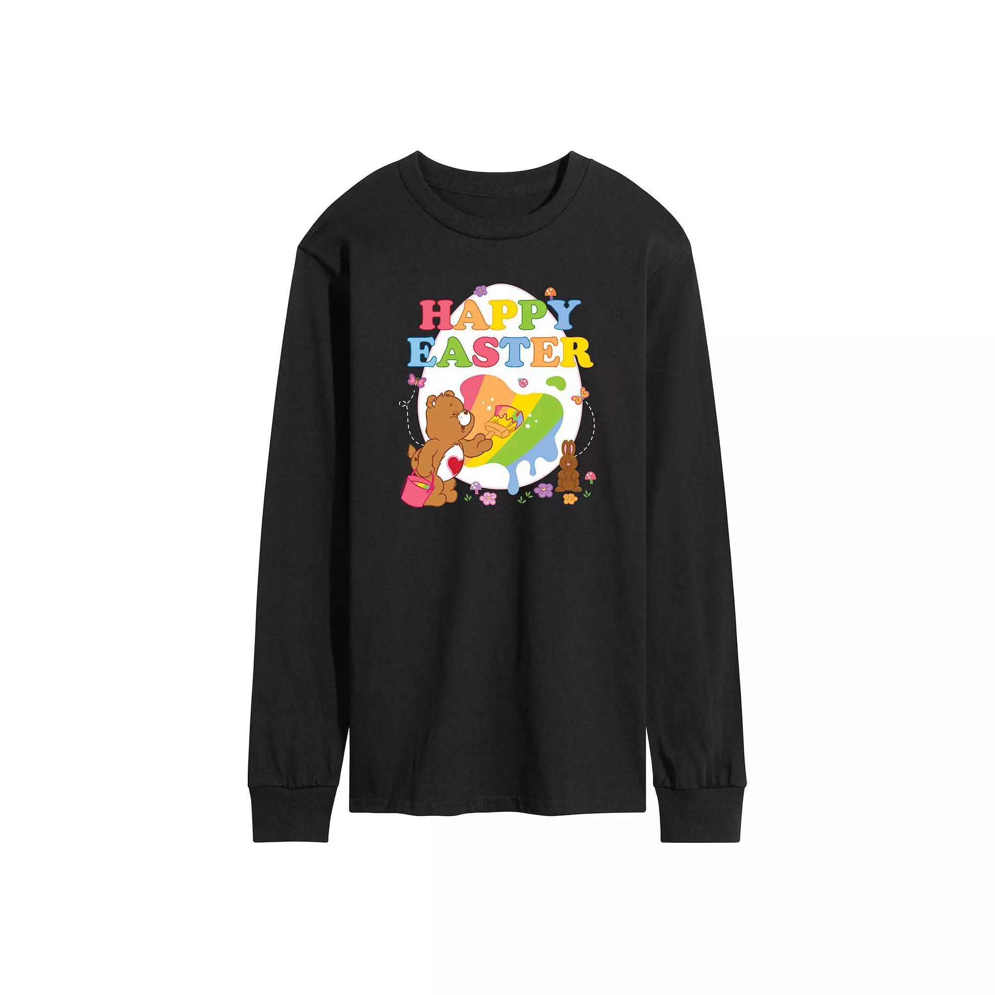 Mens Care Bears Happy Easter Egg Long Sleeve Graphic Tee Product Image