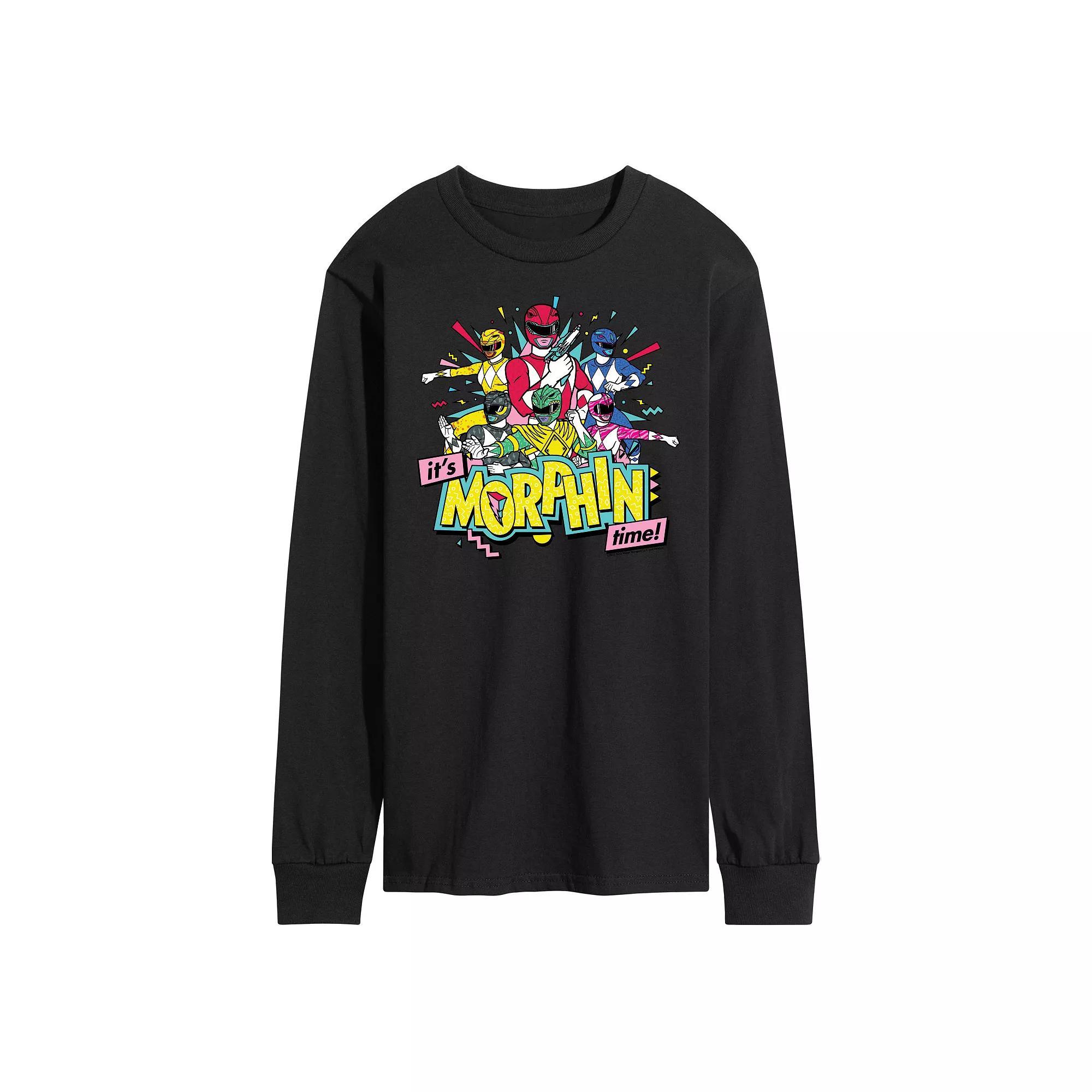 Mens Power Rangers Its Morphin Time Long Sleeve Graphic Tee Product Image