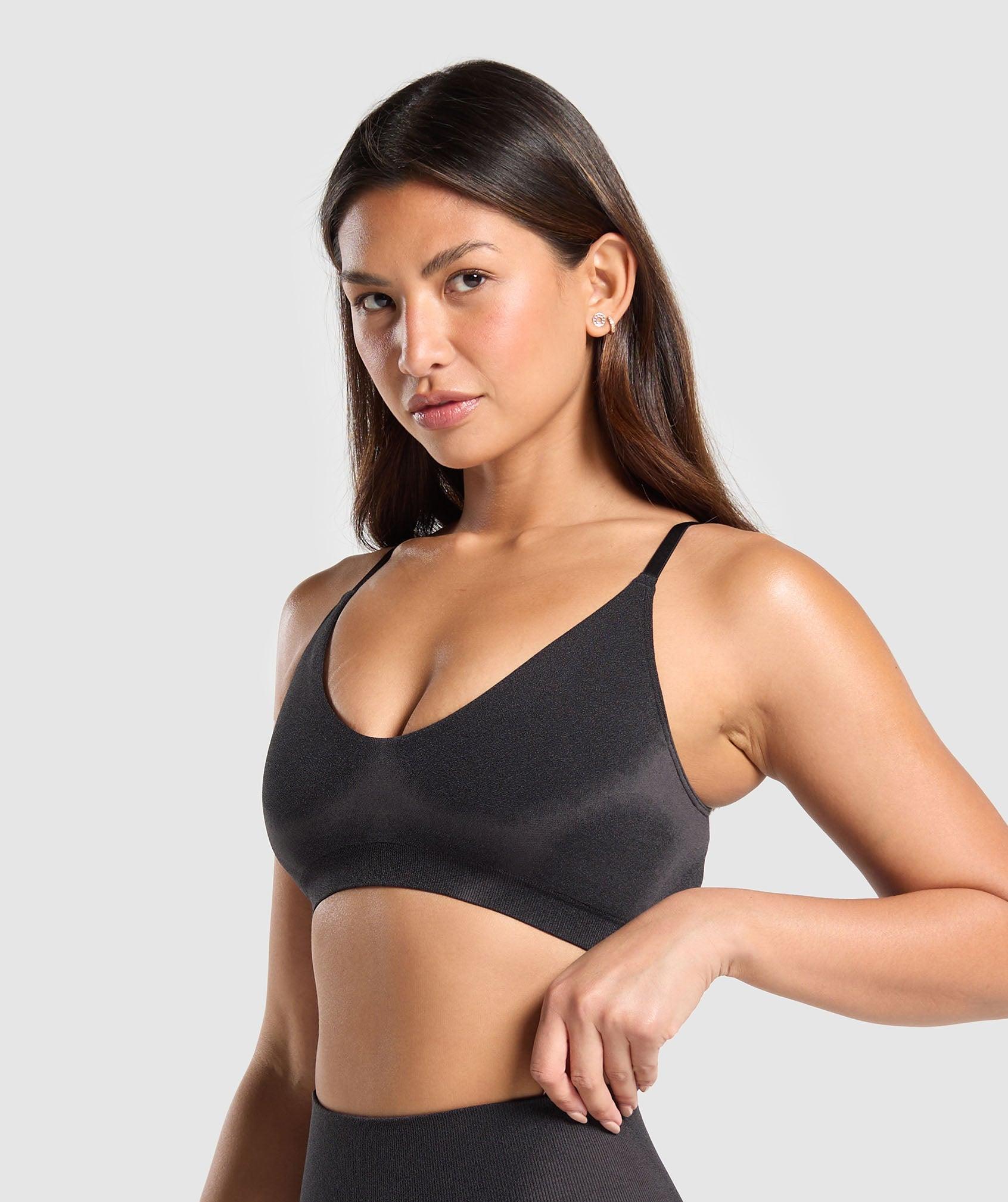 Gymshark Blur Seamless Bralette - Black/Asphalt Grey Female Product Image
