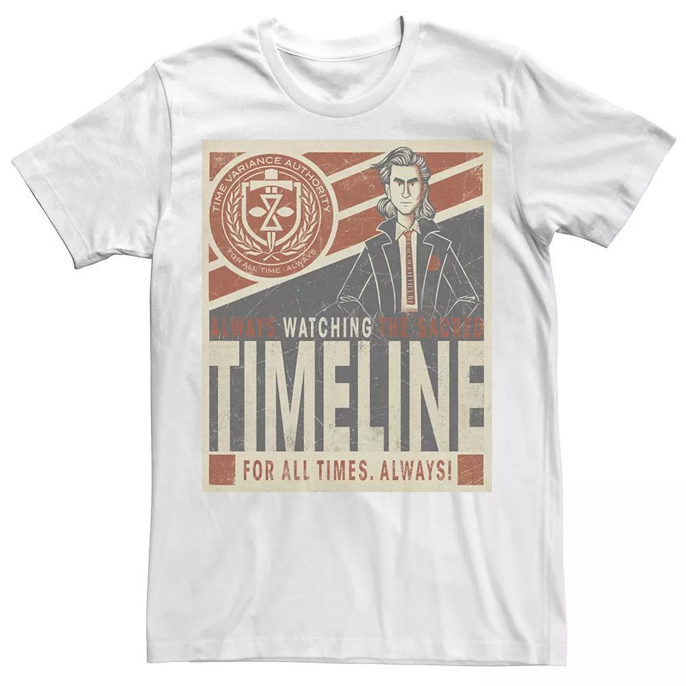 Men's Marvel Loki TVA Always Watching The Sacred Timeline Tee, Size: Small, White Product Image