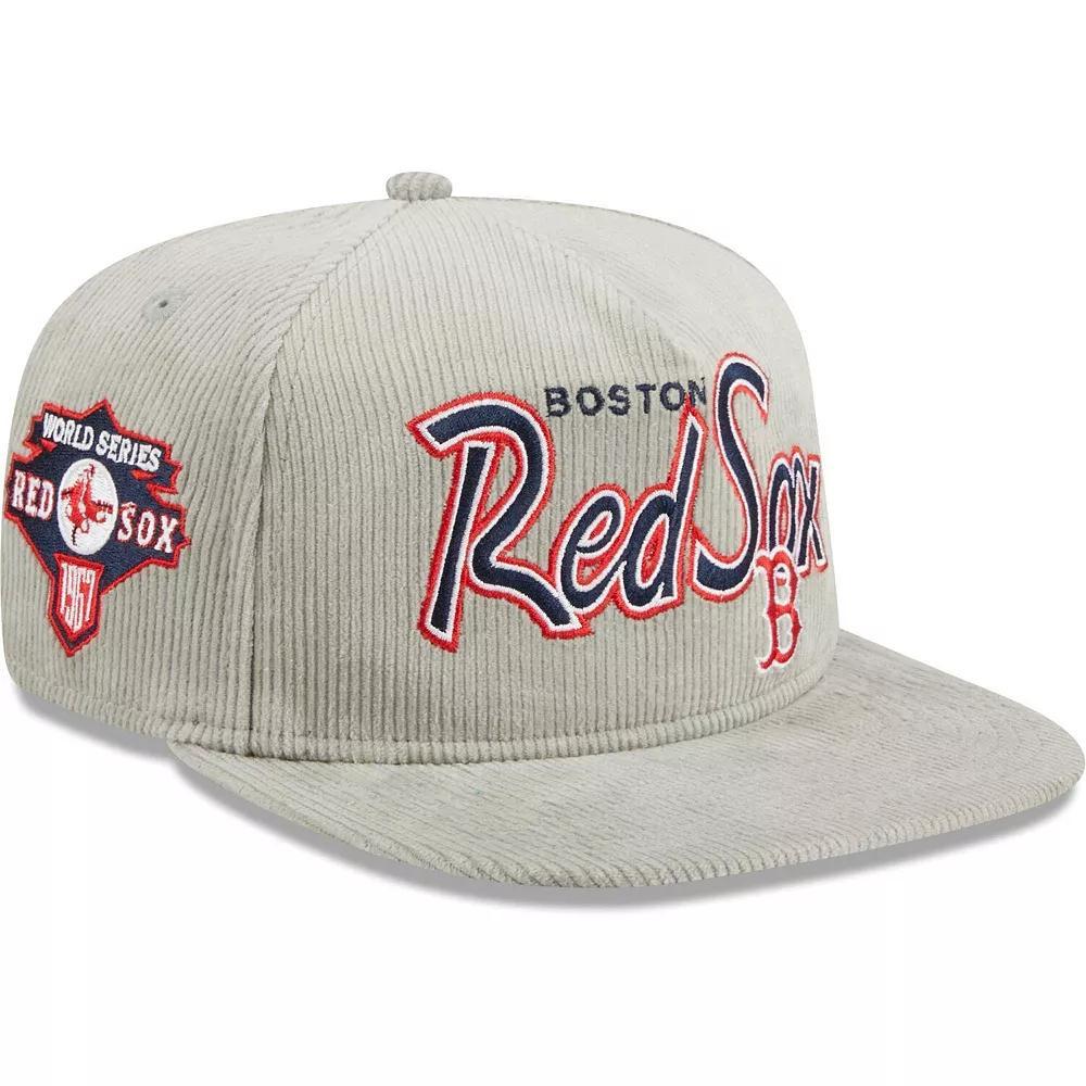 Men's New Era Gray Boston Red Sox Corduroy Golfer Adjustable Hat, Grey Product Image