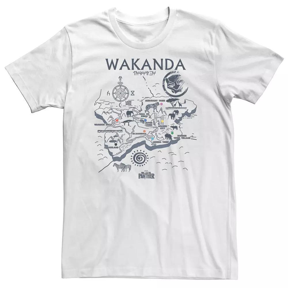 Big & Tall Marvel Black Panther Kingdom of Wakanda Map Tee, Men's, Size: XXL Tall, White Product Image