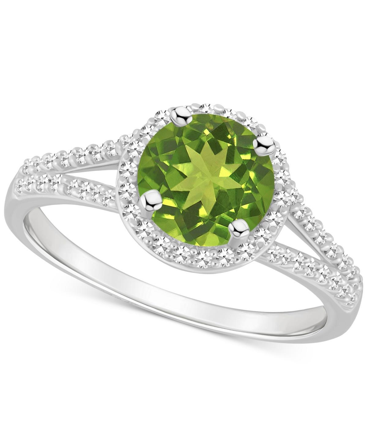 Celebration Gems Sterling Silver 7 mm Round Gemstone and 1/4 Carat T.W. Diamond Split Shank Ring, Women's, Size: 10, Red Product Image
