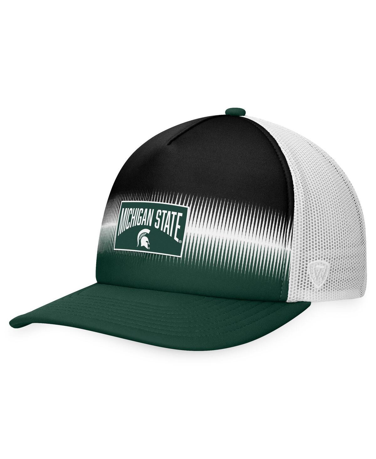 Men's Top of the World Green/Black Michigan State Spartans Daybreak Foam Trucker Adjustable Hat Product Image