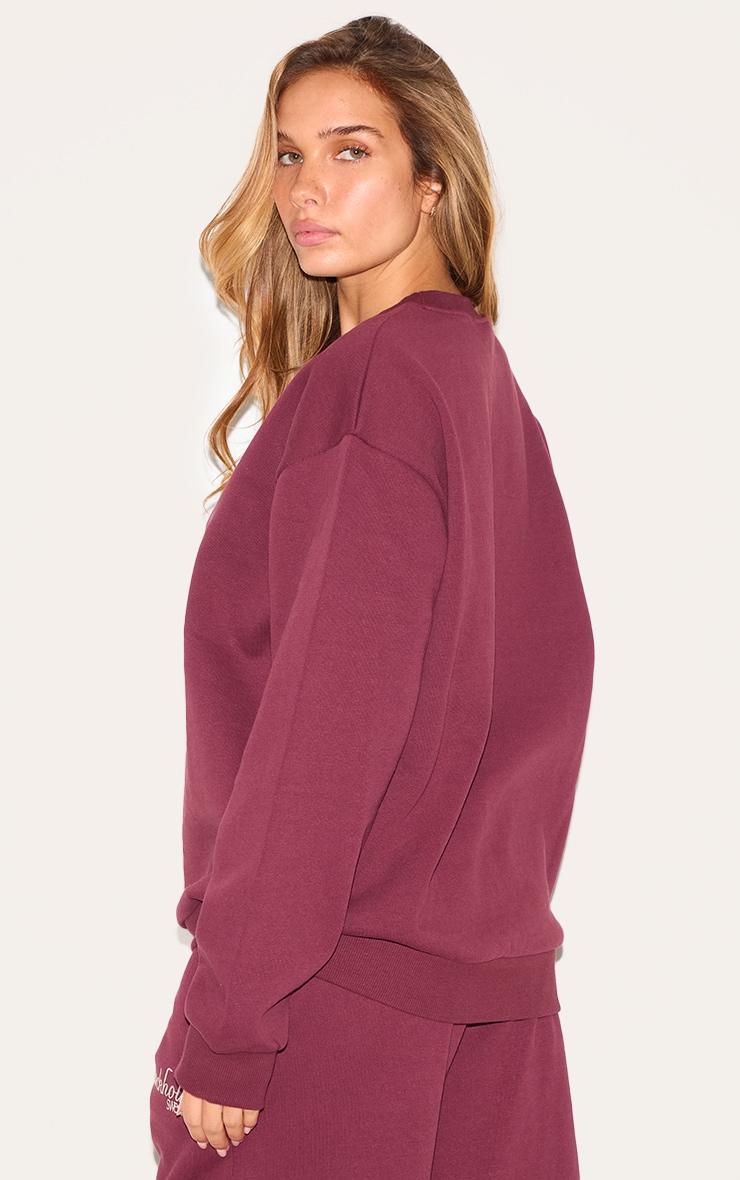  Burgundy Premium Stockholm Embroidered Sweatshirt Product Image