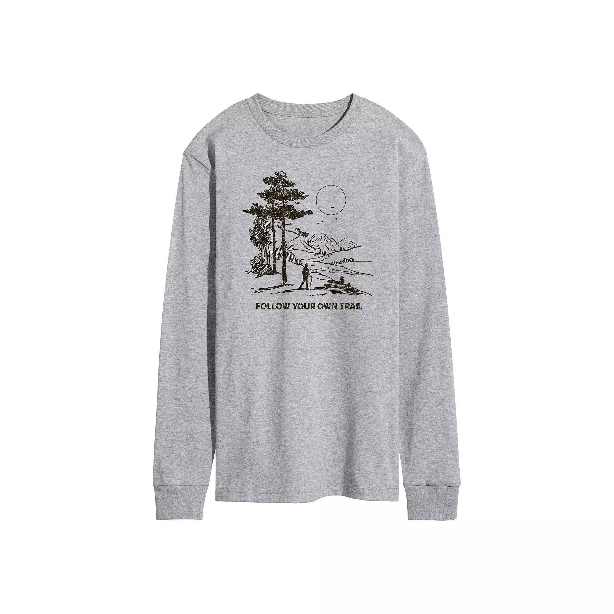 Mens Follow Your Own Trail Long Sleeve Graphic Tee Product Image