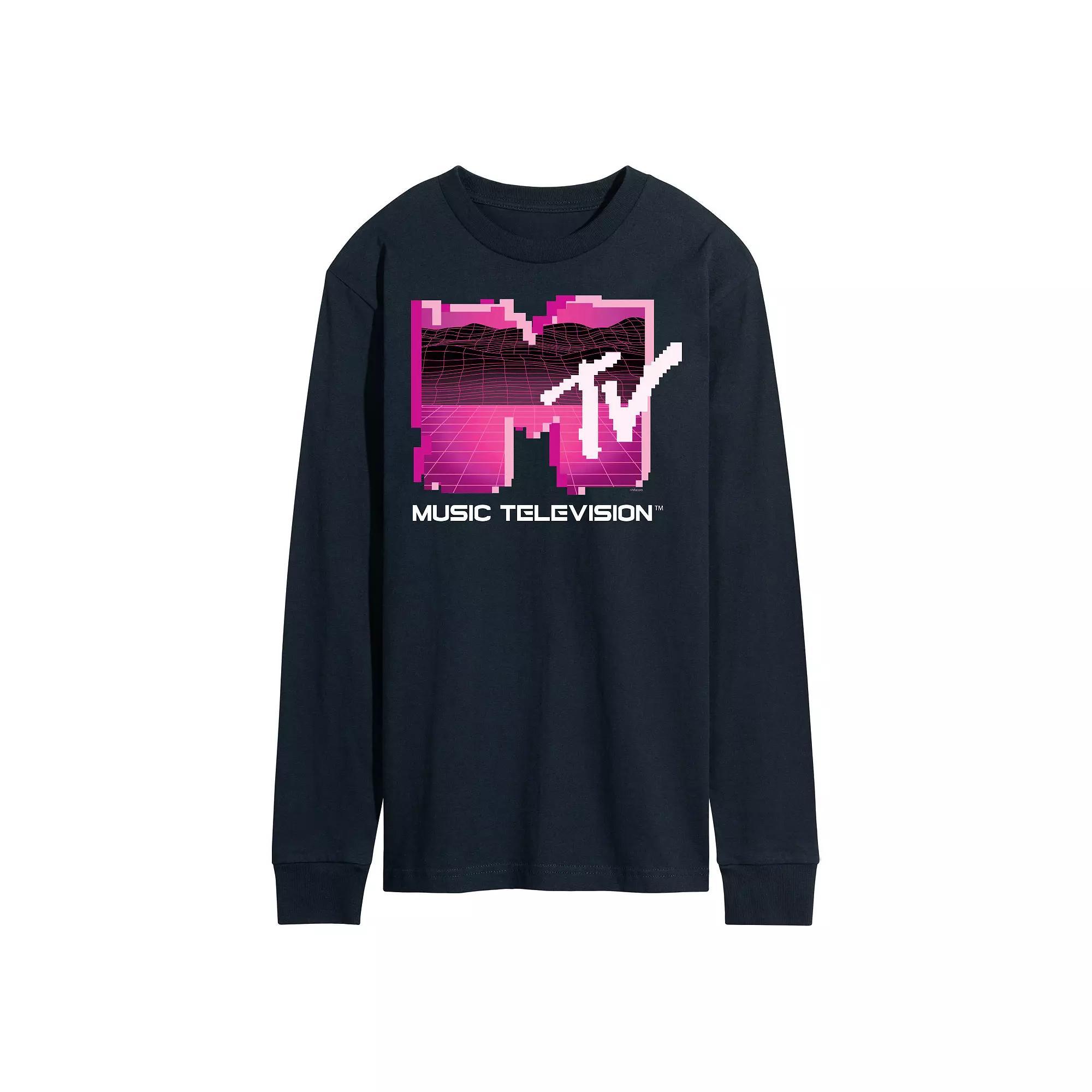 Men's MTV Retro Gamer Logo Long Sleeve Graphic Tee, Size: Large, Blue Product Image