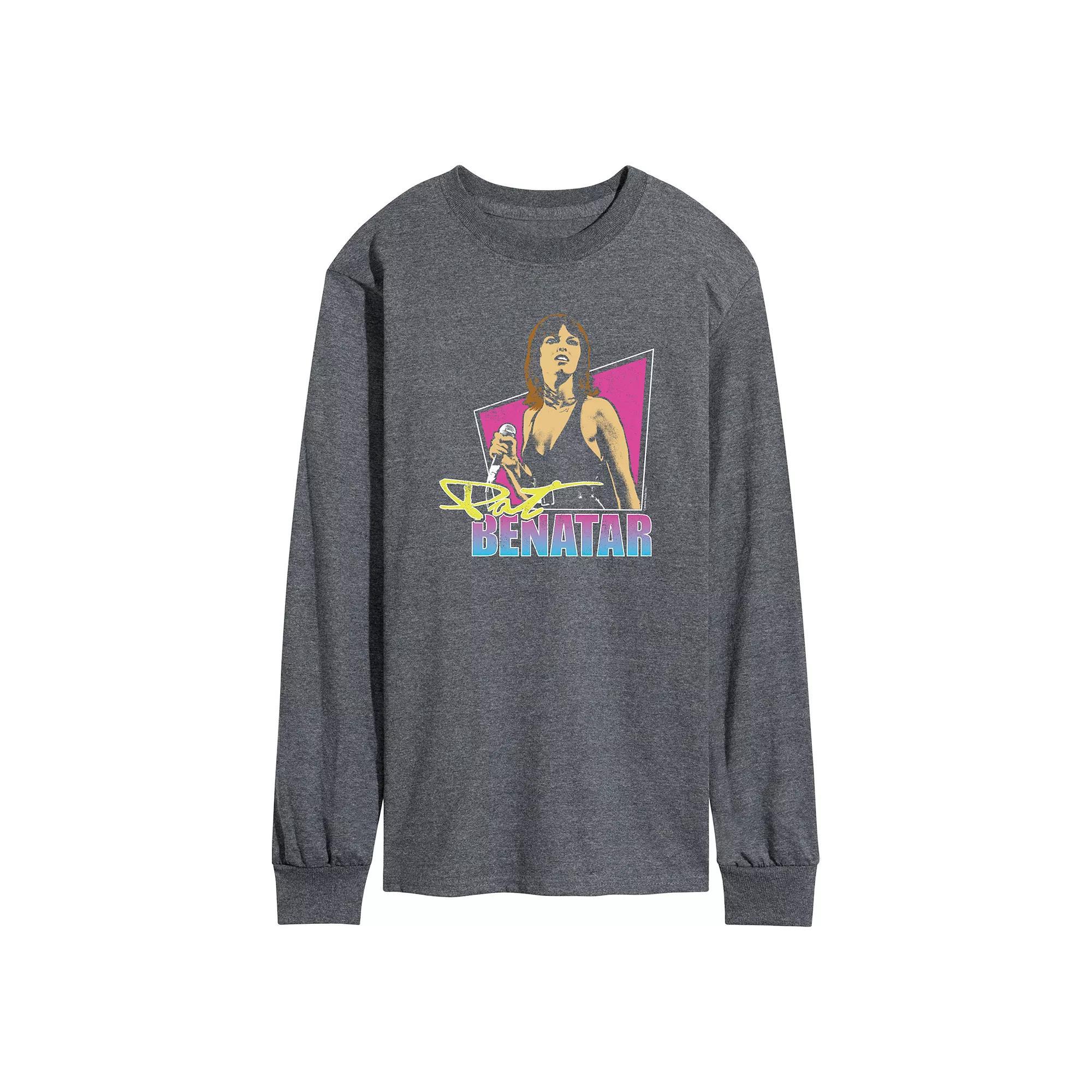Mens Pat Benatar Long Sleeve Graphic Tee Heather Grey Product Image