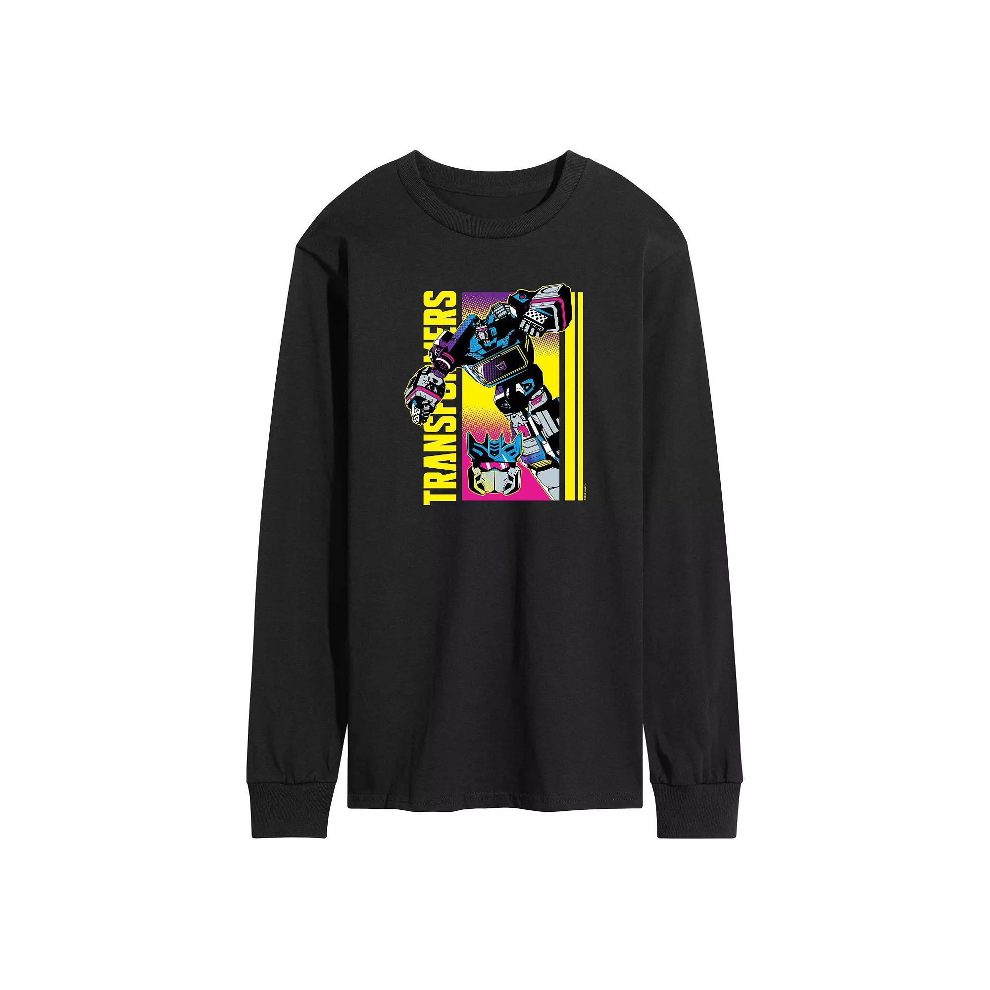 Mens Transformers Halftone Decpticon Long Sleeve Graphic Tee Blue Product Image