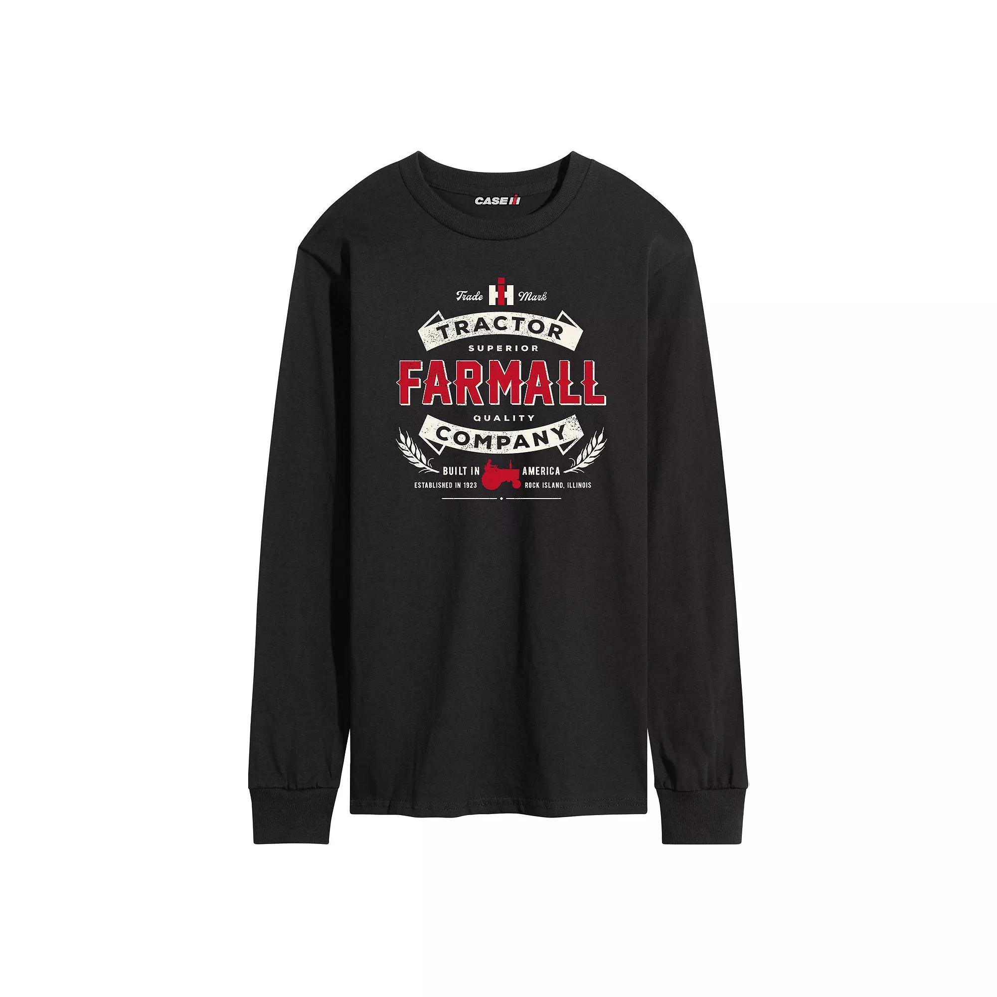 Men's Case IH Tractor Company Badge Long Sleeve Graphic Tee, Size: Small, Black Product Image