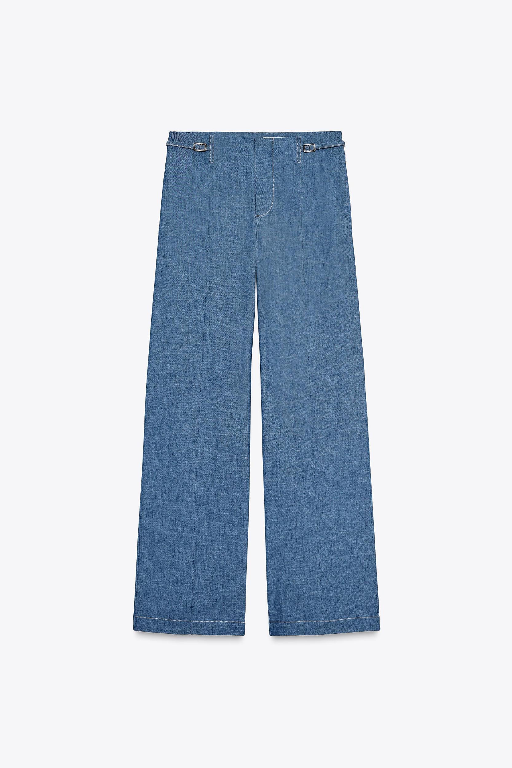 WIDE-LEG PANTS WITH THIN BELT Product Image