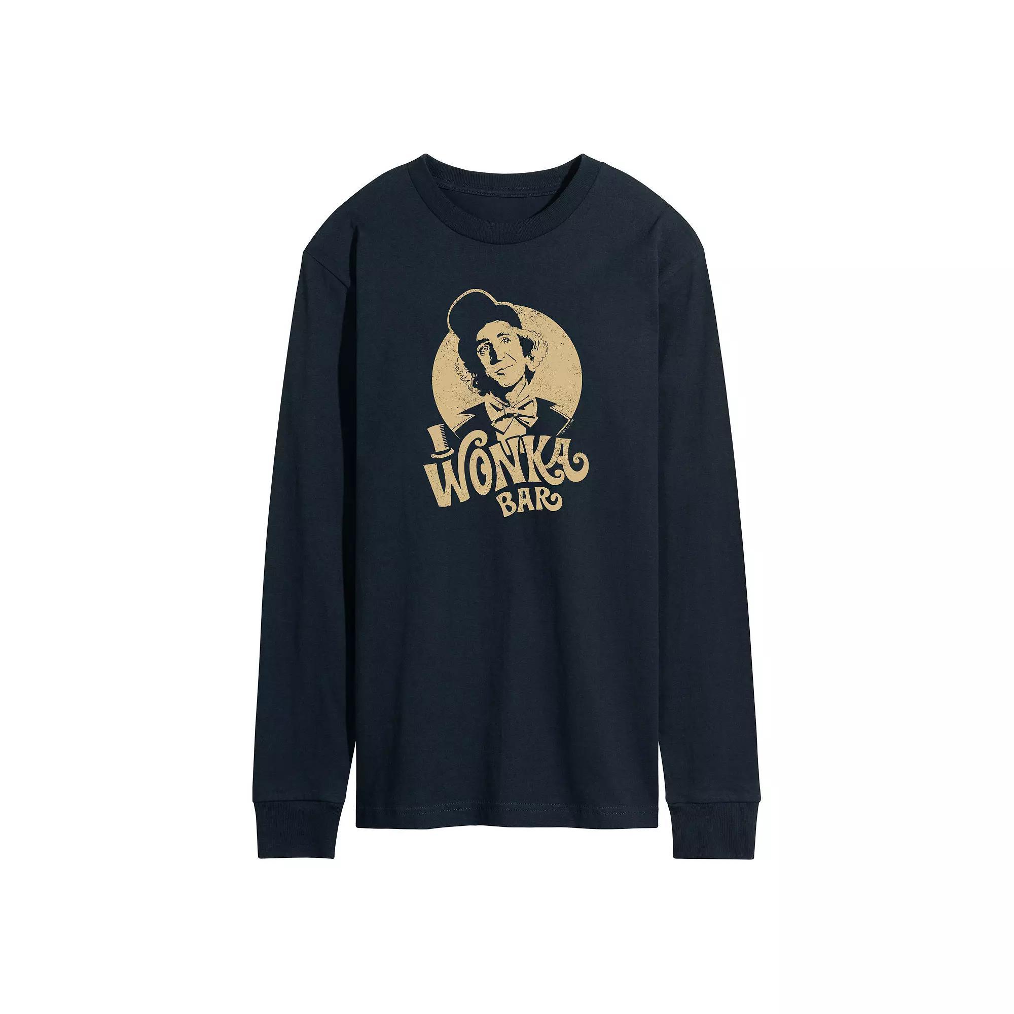Mens Willy Wonka Wonka Bar Long Sleeve Graphic Tee Blue Product Image