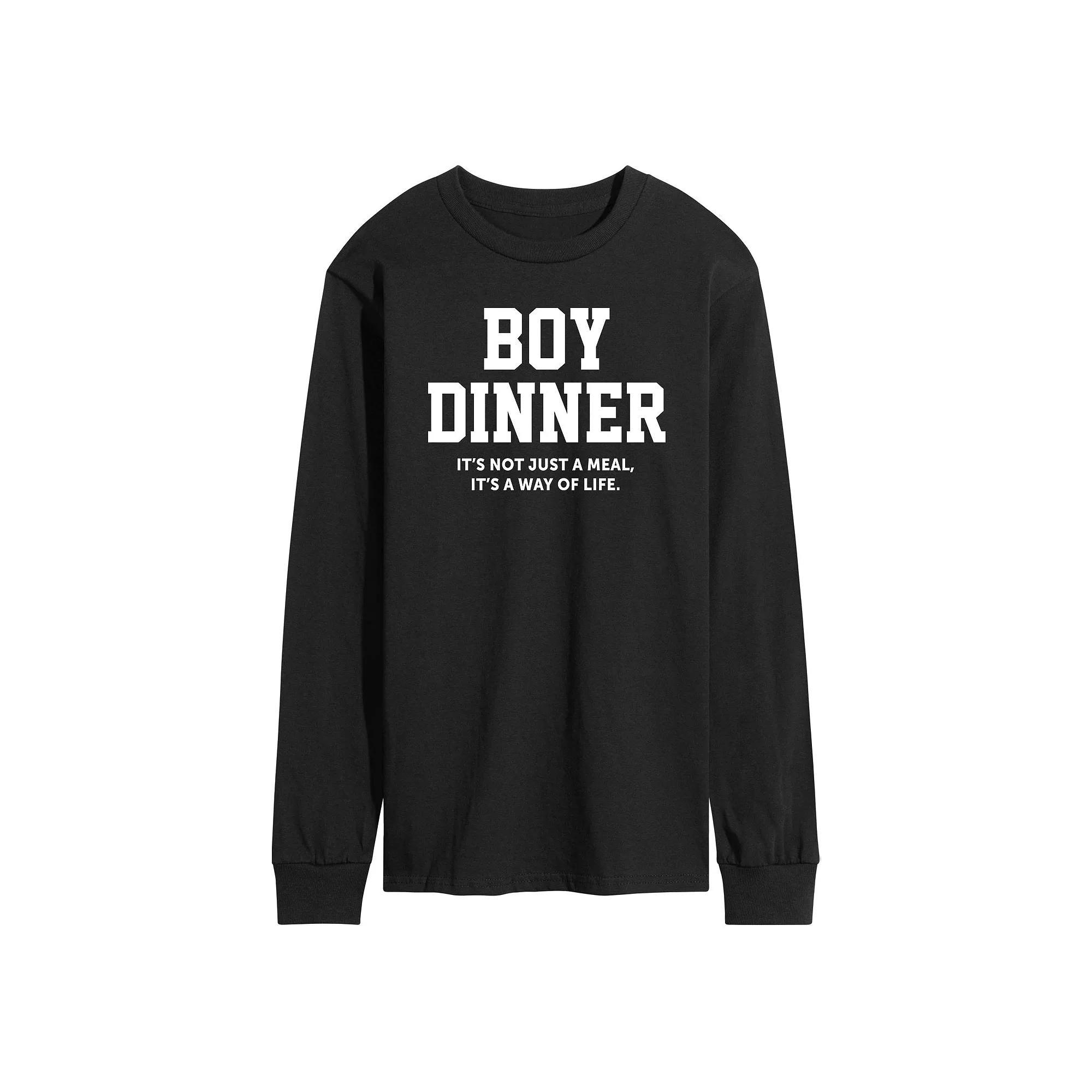 Men's Boy Dinner Way Of Life Long Sleeve Graphic Tee, Size: XXL, Black Product Image