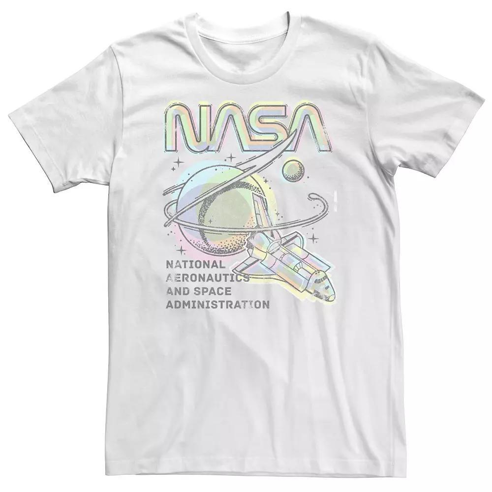 Big & Tall NASA Distressed Logo Stamp Tee, Men's, Size: XXL Tall, White Product Image