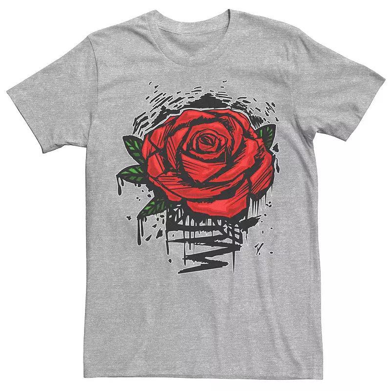 Men's Rugged Rose Drip Graphic Tee, Size: XS, Athletic Grey Product Image