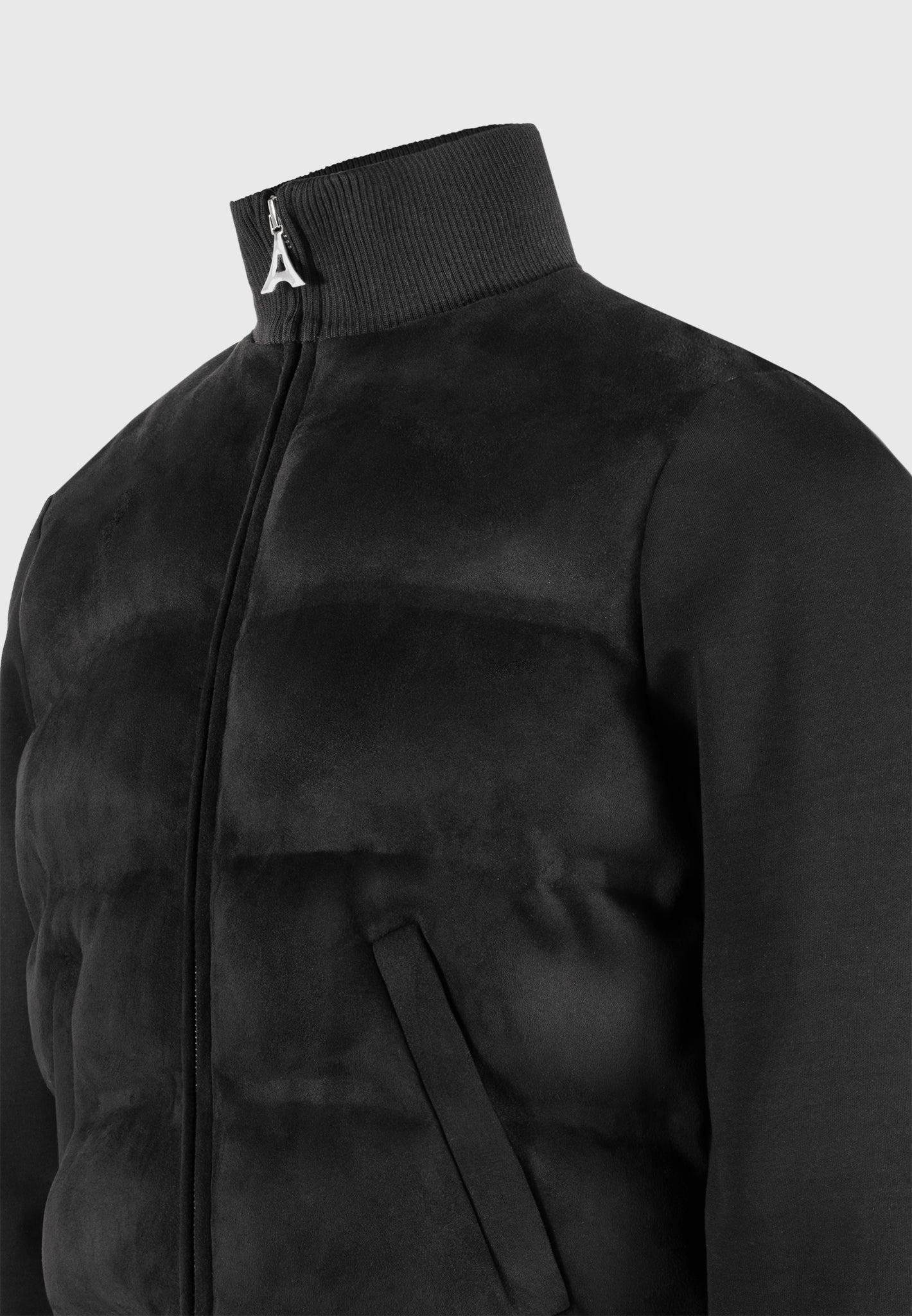 Vegan Suede & Jersey Heat Seal Jacket - Black Male Product Image