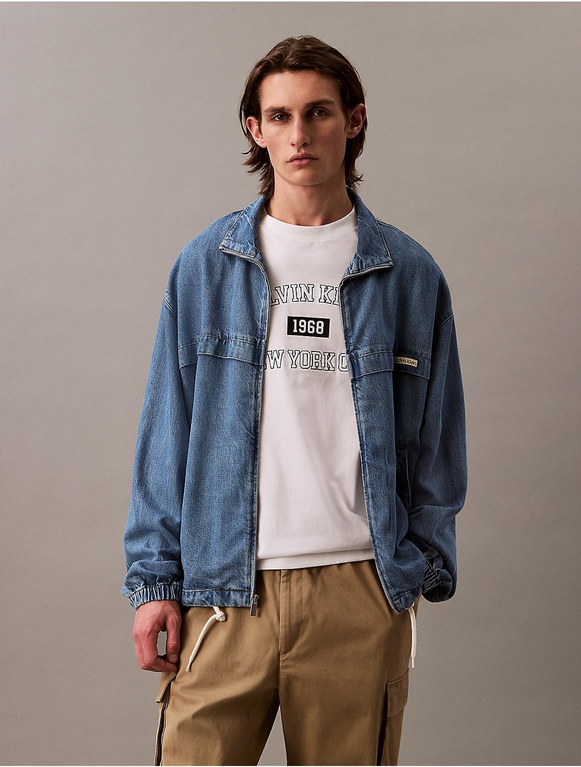 Calvin Klein Mens Denim Windbreaker Jacket - Blue Product Image