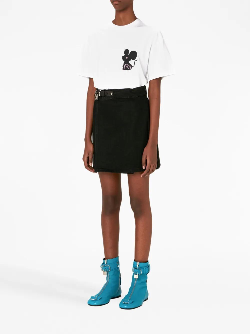 JW ANDERSON Padlock-detail Belted Skirt In Black Product Image