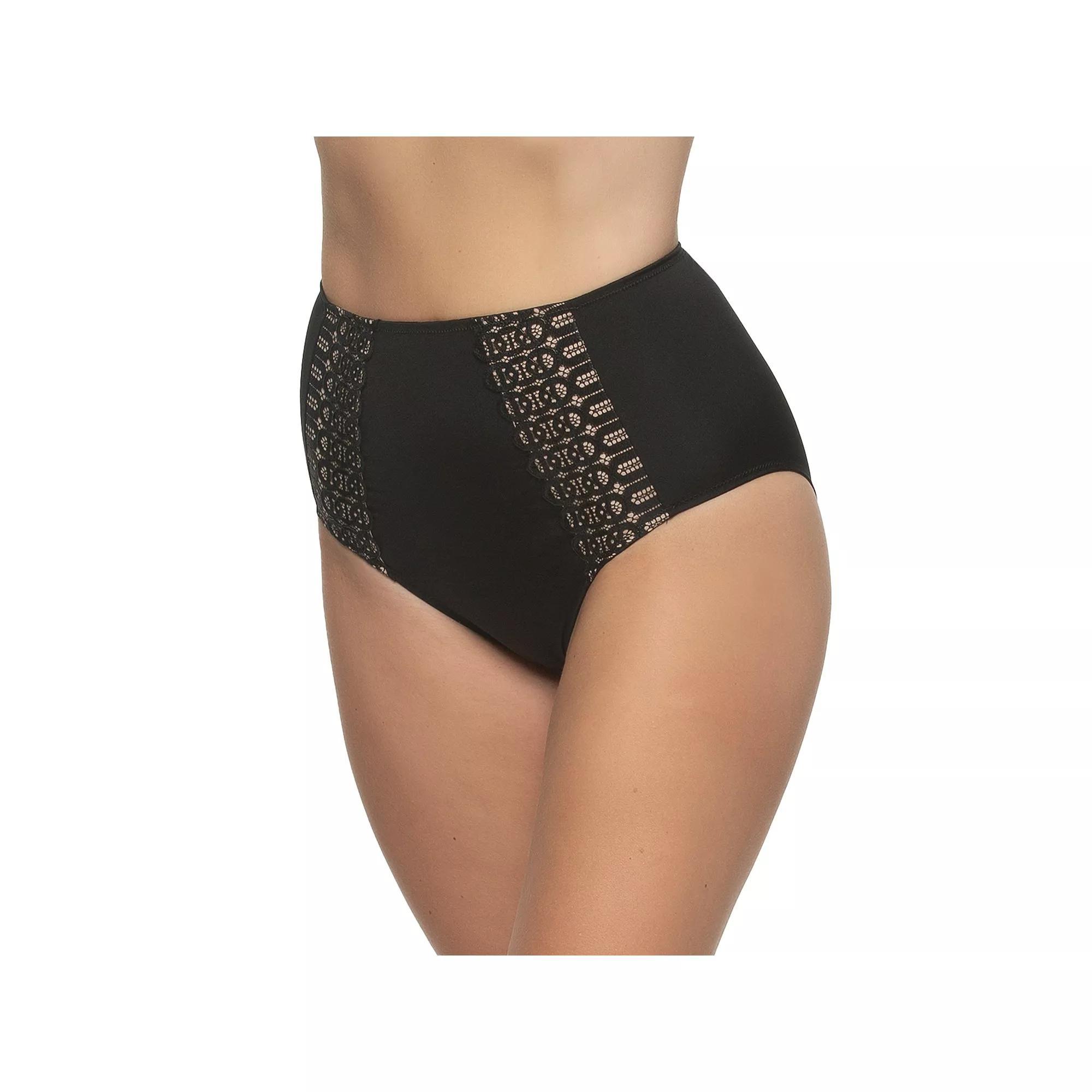 Women's Paramour by Felina Siren High-Waist Brief Panty 645183, Size: XXL, Black Shimmer Product Image