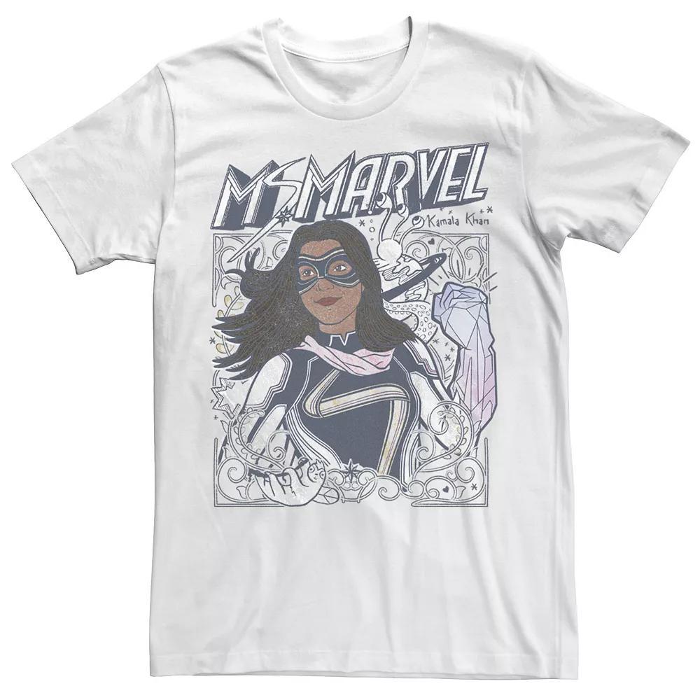 Men's Marvel Ms. Marvel Doodle cover Tee, Size: XL, White Product Image