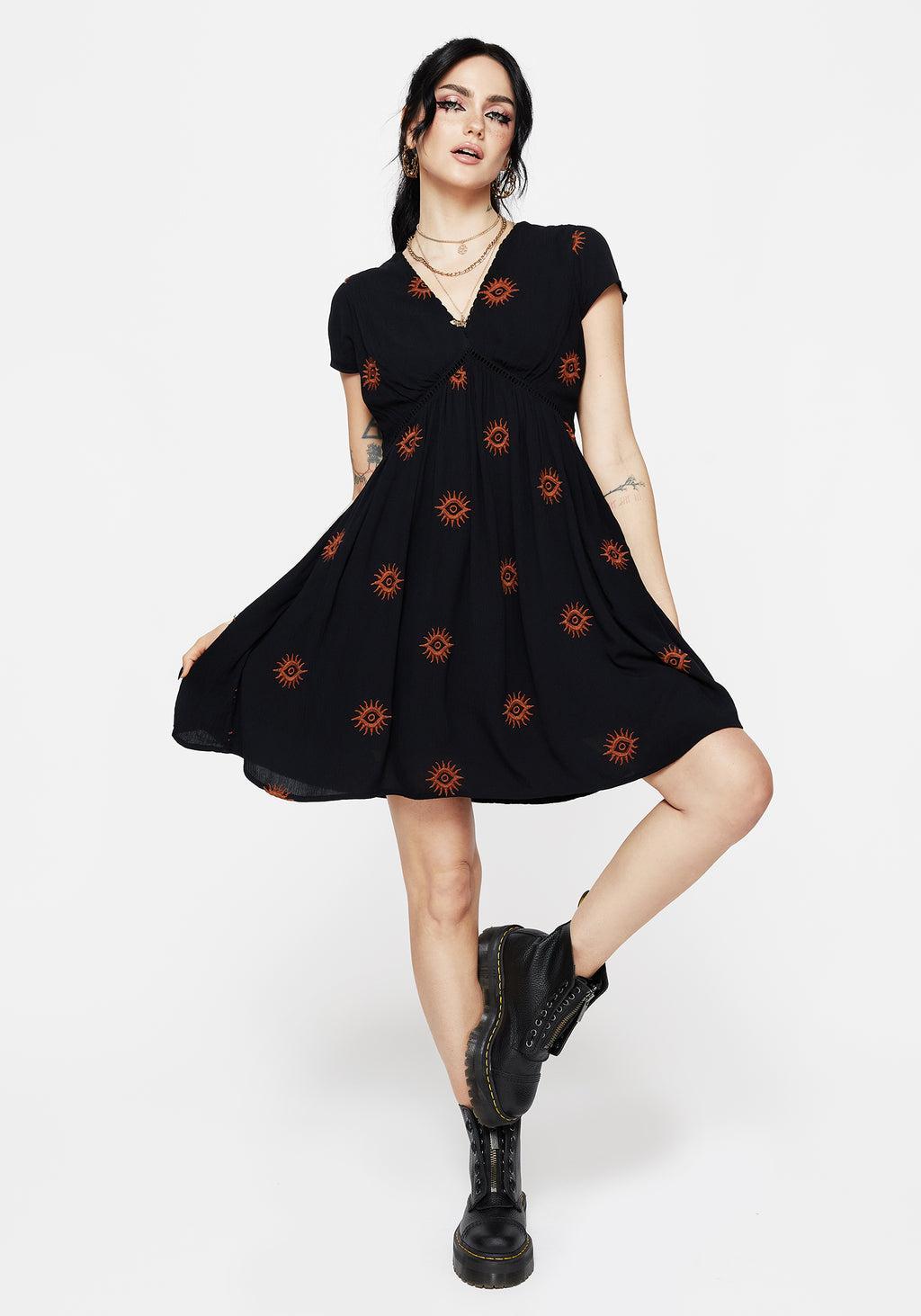 Solstice Embroidered Smock Mini Dress Product Image
