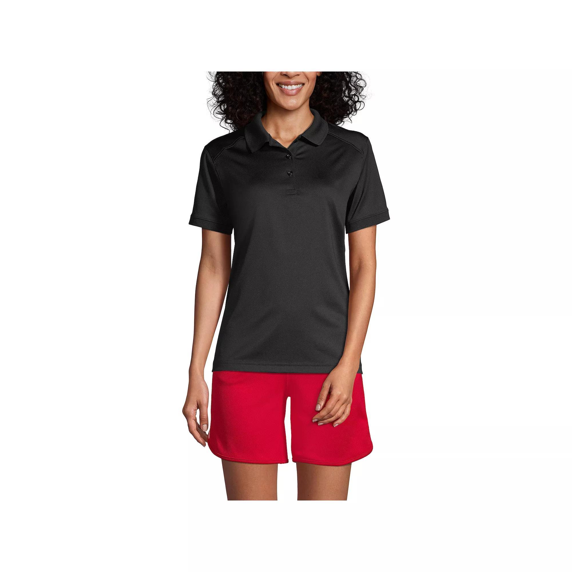 Women's Lands' End Short Sleeve Rapid Dry Polo Shirt, Size: Large, Blue Product Image