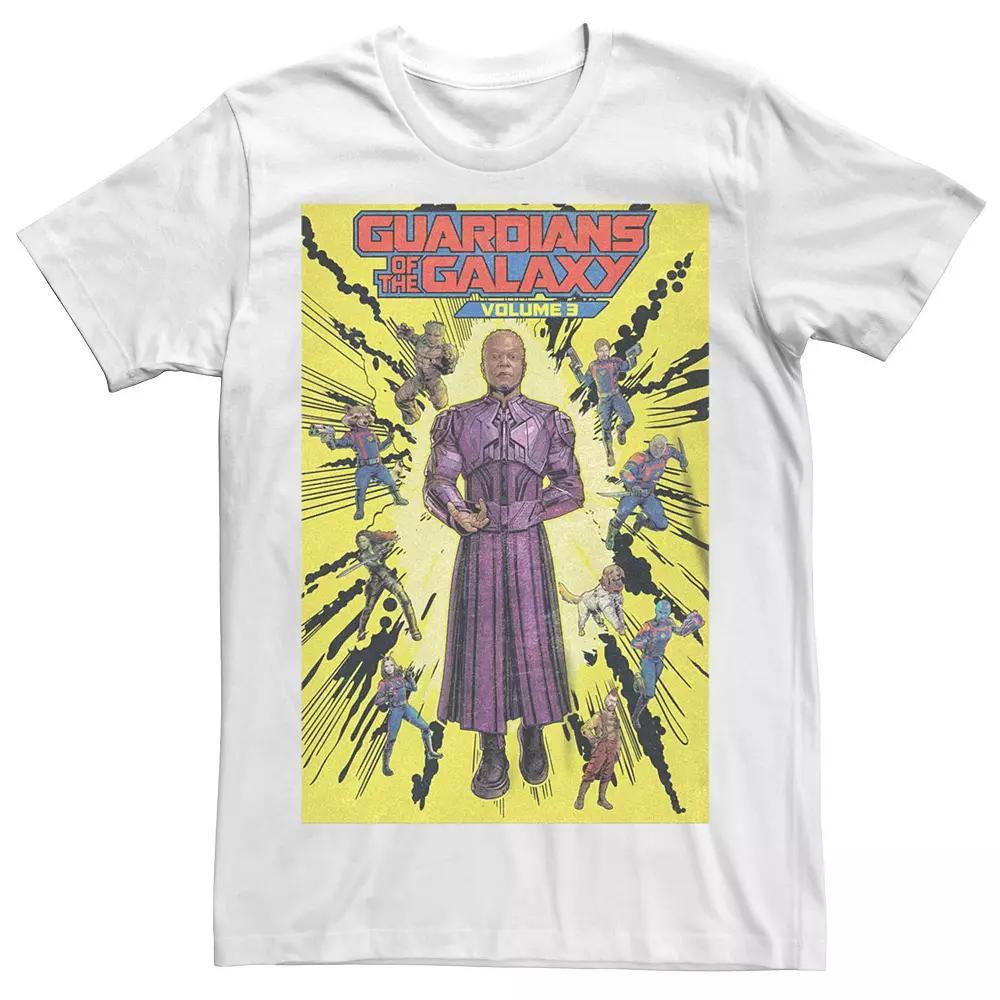 Men's Marvel Guardians of the Galaxy Vol. 3 Comic Book Style Cover Graphic Tee, Size: Large, White Product Image